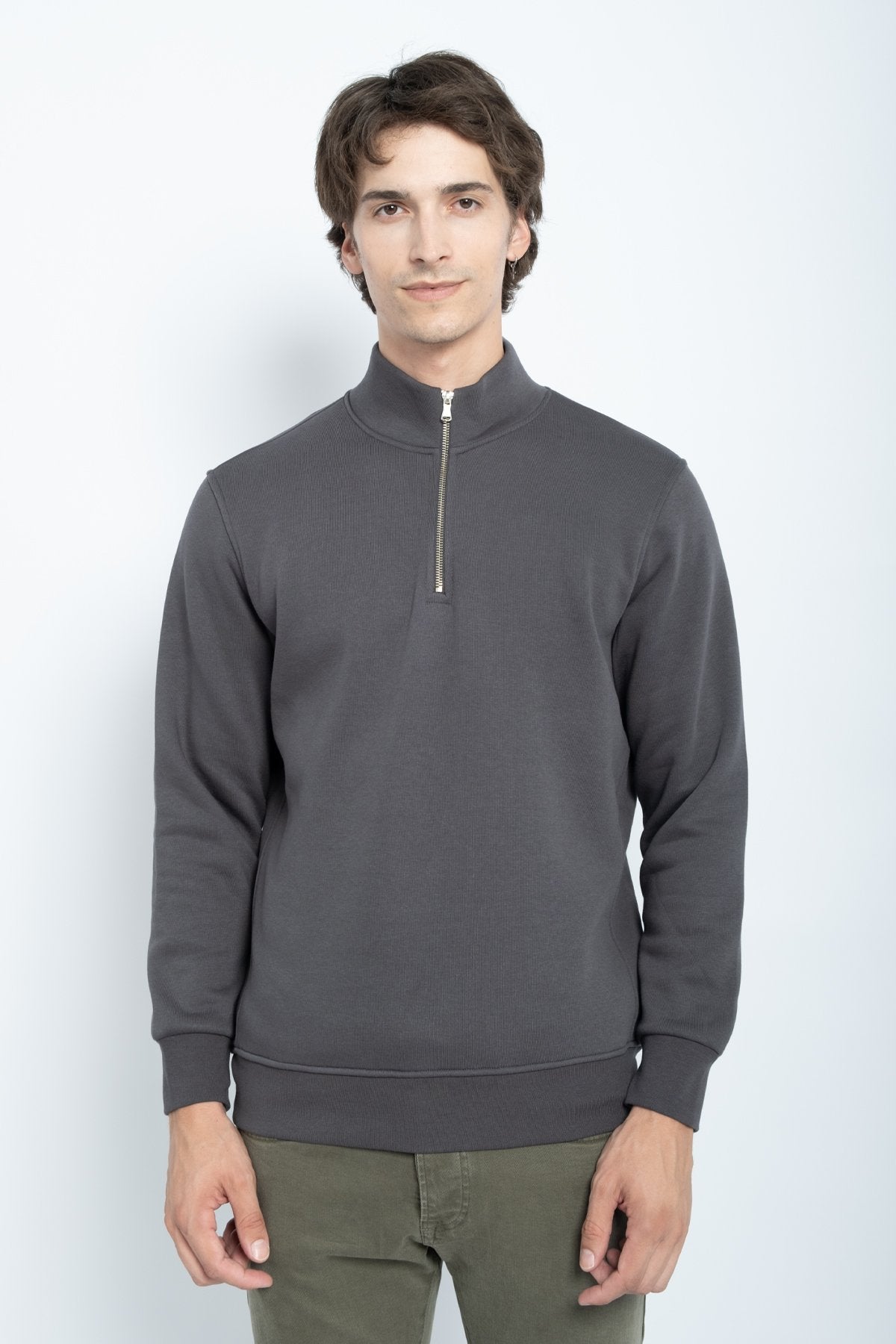 9509 JS DİK YAKA 3 İPLİK METAL FERMUAR -R - Color: ANTRASİT