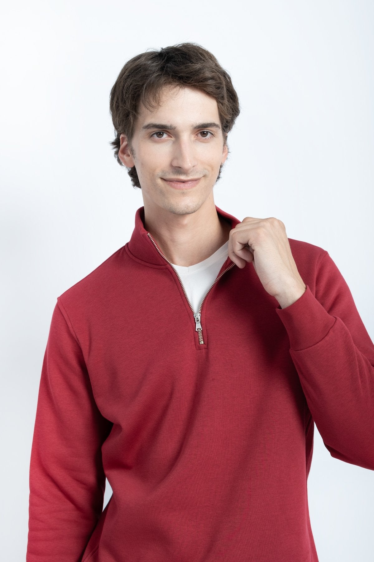 9509 JS DİK YAKA 3 İPLİK METAL FERMUAR -R - Color: VİŞNE