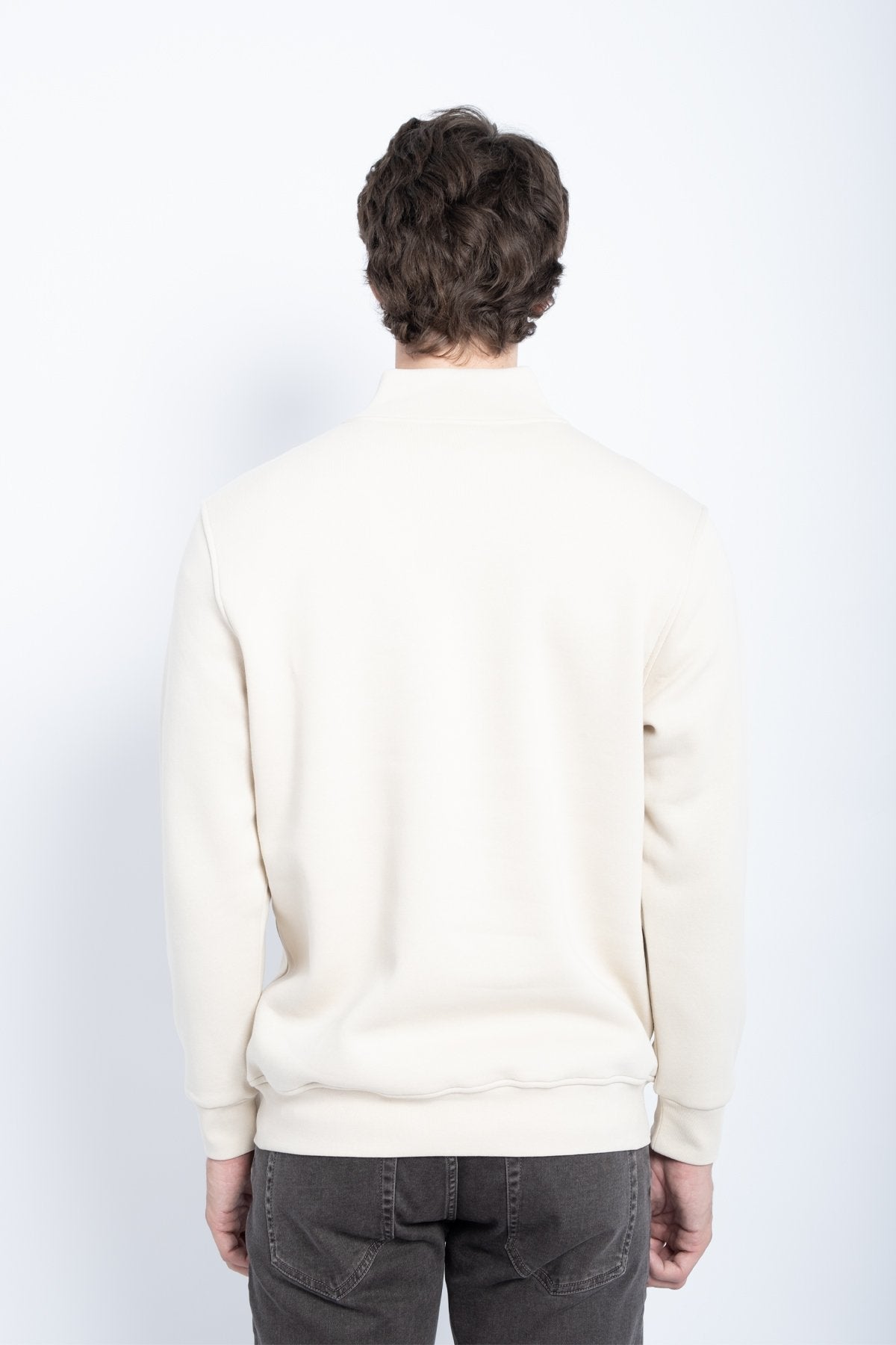 9509 JS DİK YAKA 3 İPLİK METAL FERMUAR -R - Color: KREM