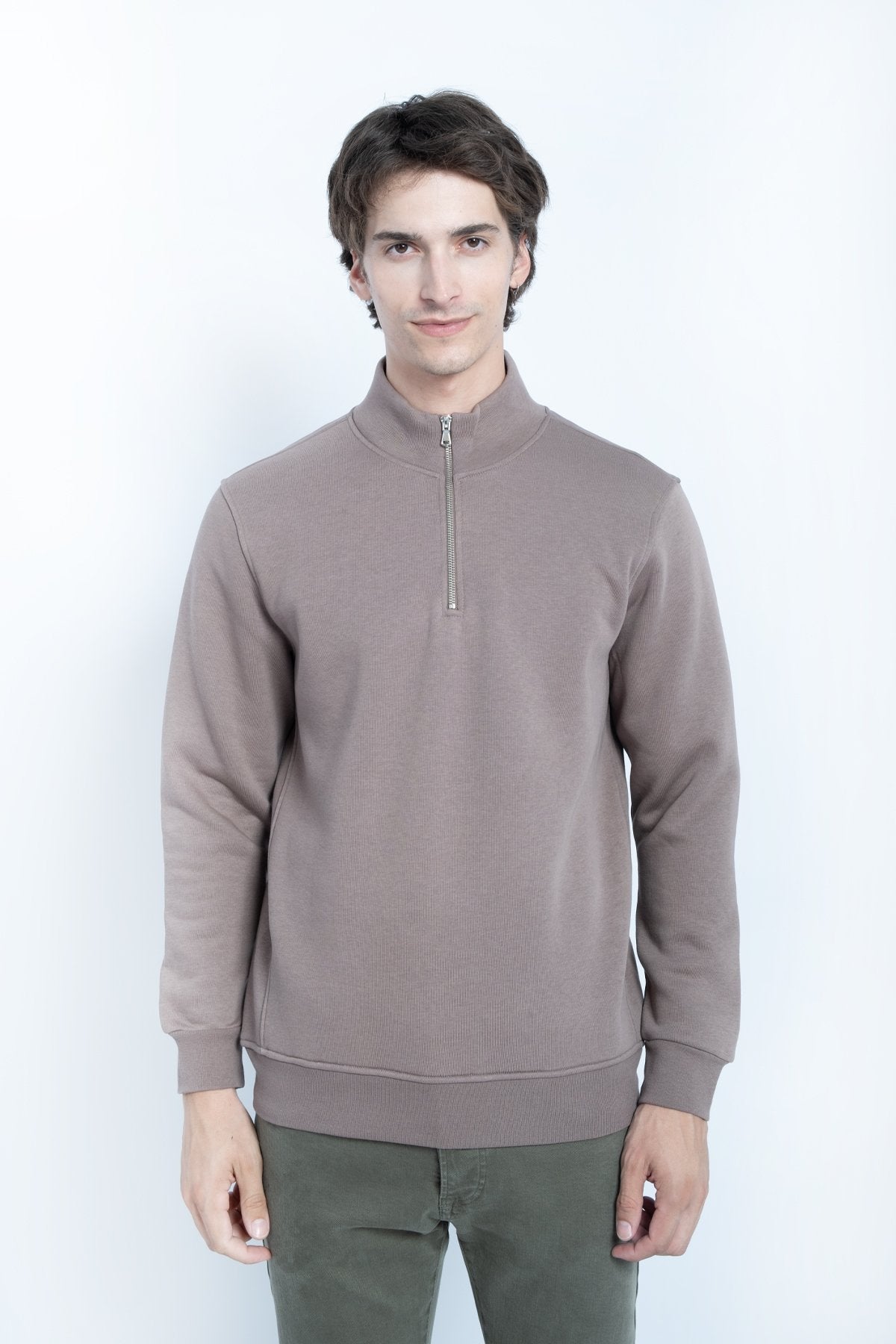 9509 JS DİK YAKA 3 İPLİK METAL FERMUAR -R - Color: TOPRAK