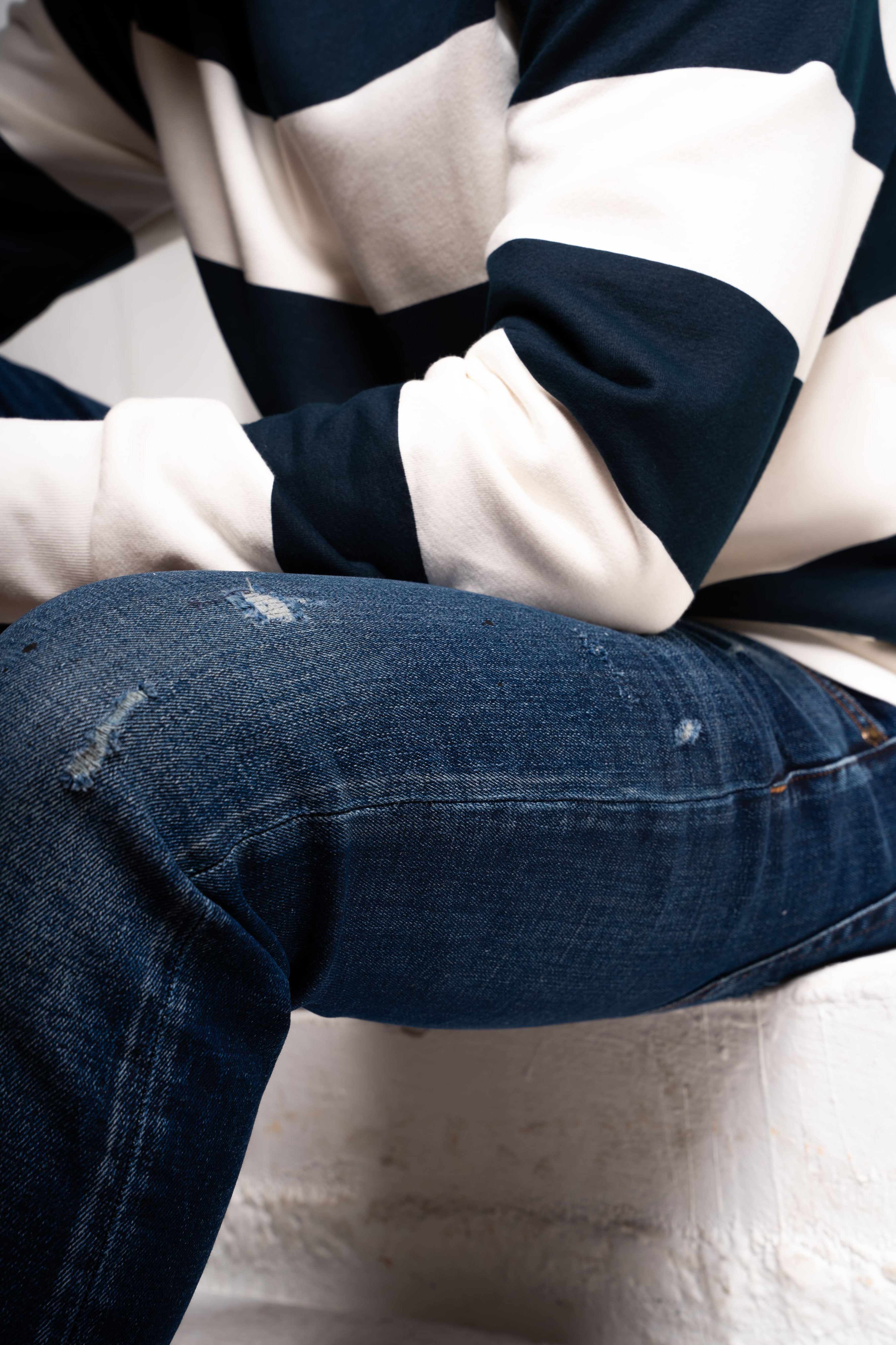 9536 JS 0 YAKA RİNGEL BASKI SWEAT -R - Color: INDIGO