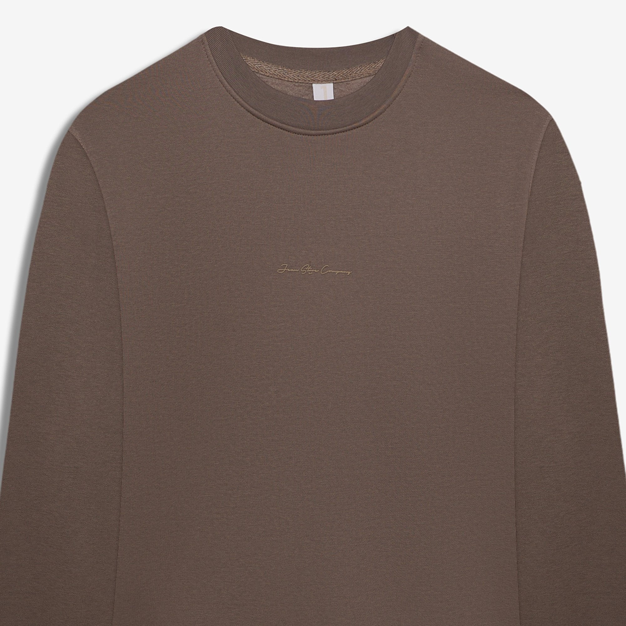 9507 JS 0 YAKA ENJ BASKI 3 İPLİK SWEAT -R - Color: TOPRAK