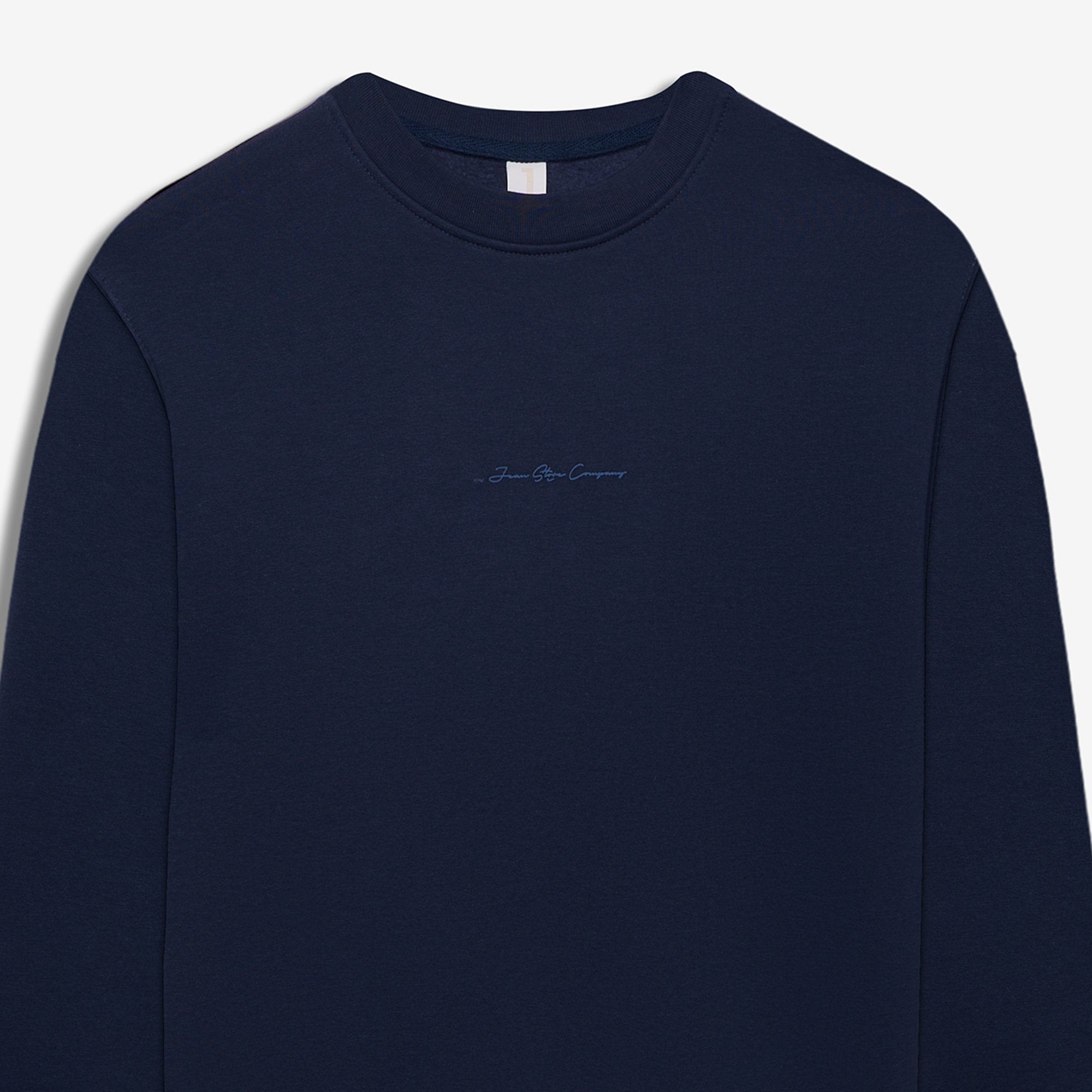 9507 JS 0 YAKA ENJ BASKI 3 İPLİK SWEAT -R - Color: INDIGO