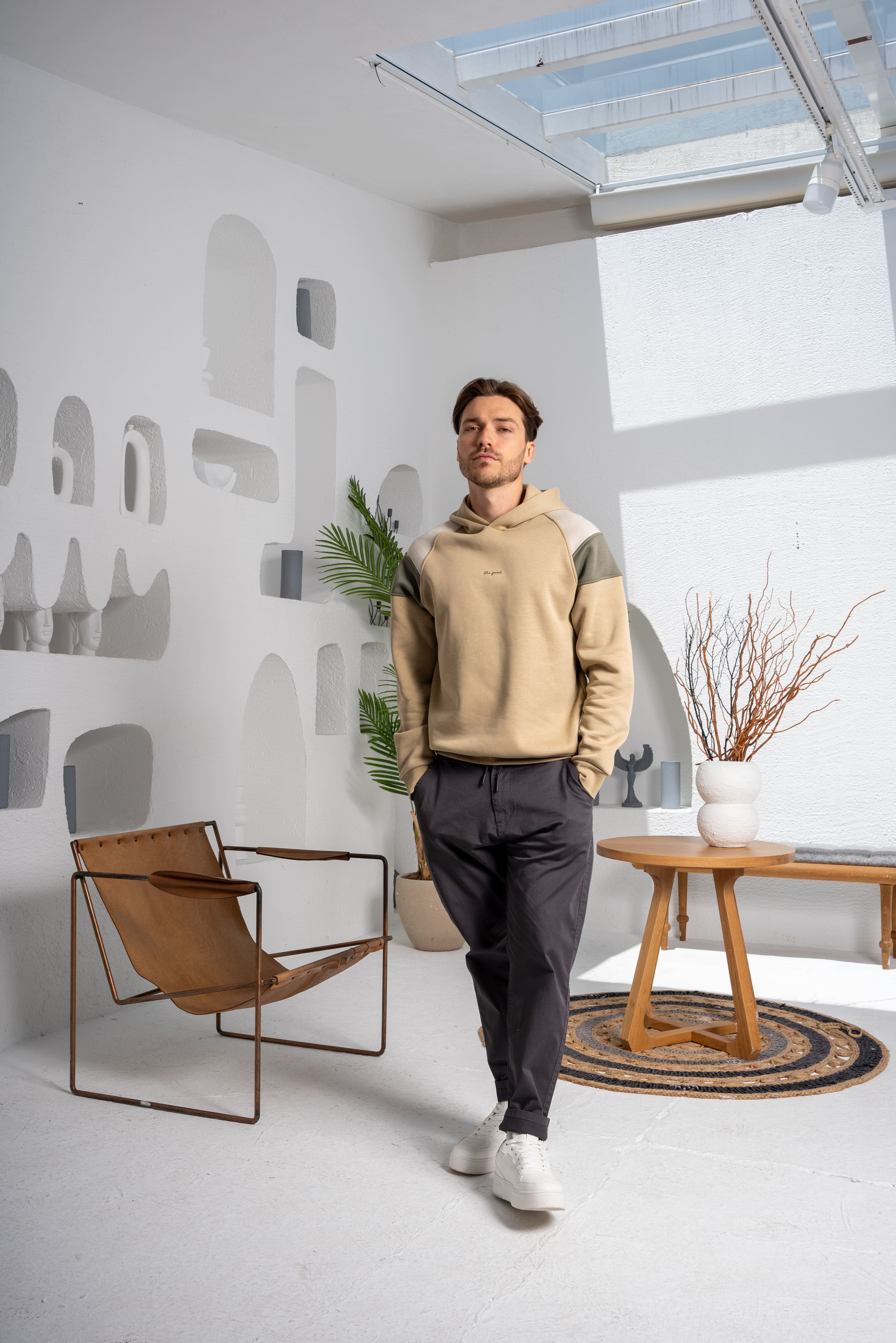 9555 JS KAPŞONLU KOL PARÇALI ENJEKSİYON BASKI 3 İPLİK -R - Color: TAŞ