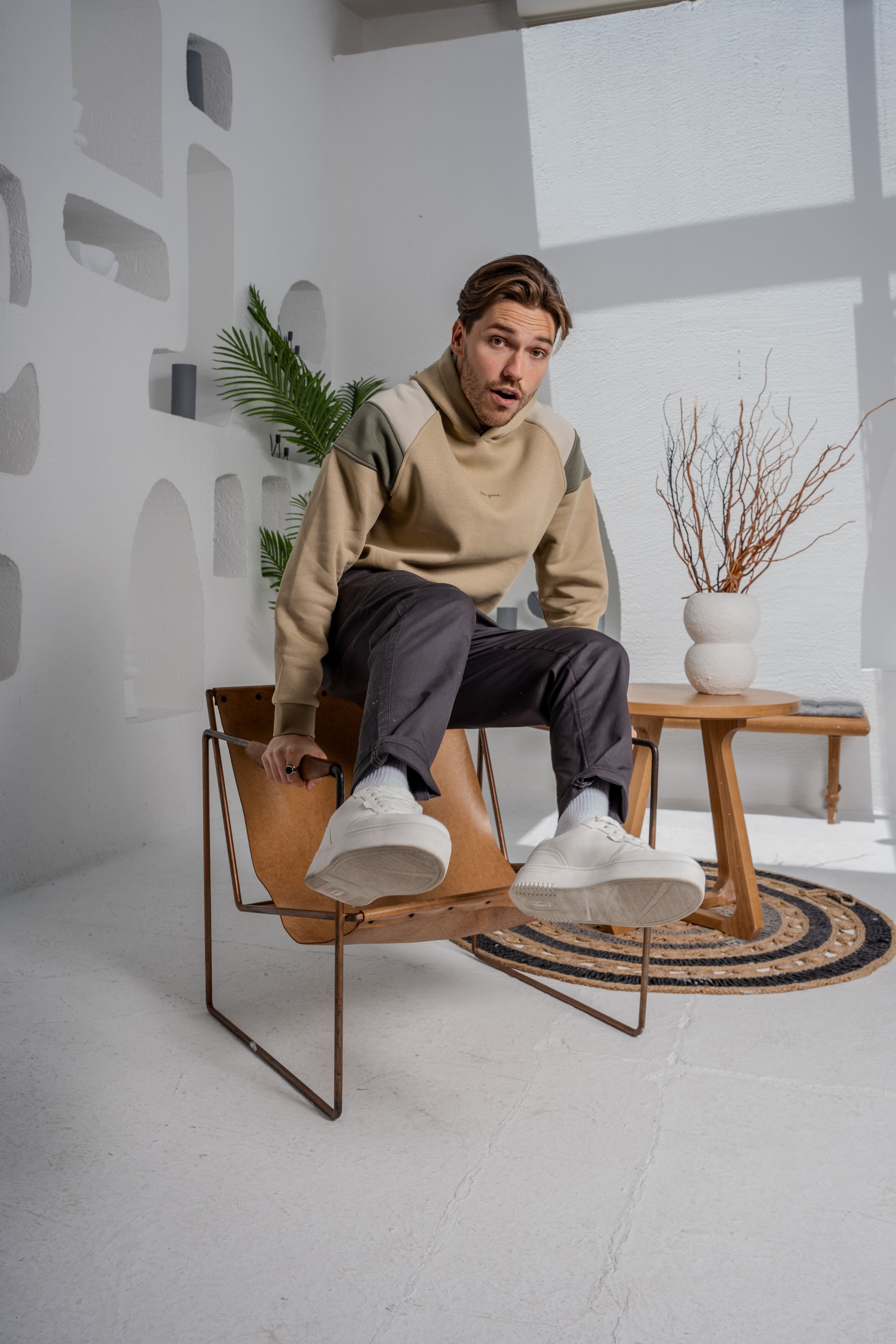 9555 JS KAPŞONLU KOL PARÇALI ENJEKSİYON BASKI 3 İPLİK -R - Color: TAŞ