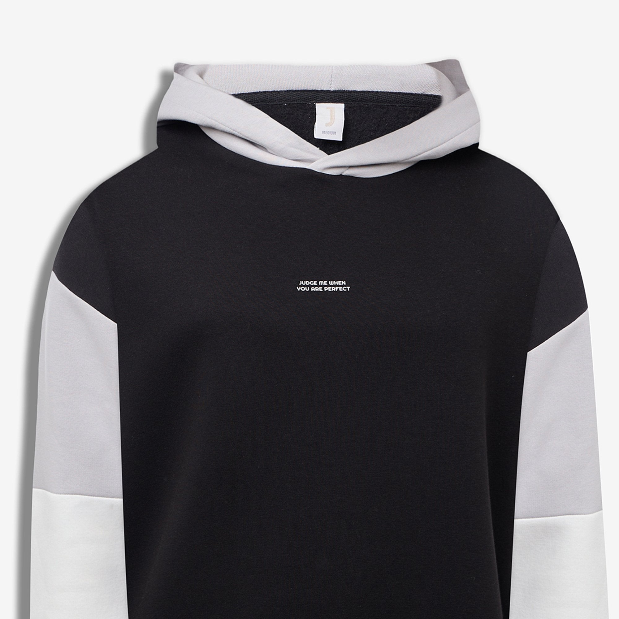 9555 JS KAPŞONLU KOL PARÇALI ENJEKSİYON BASKI 3 İPLİK -R - Color: SİYAH