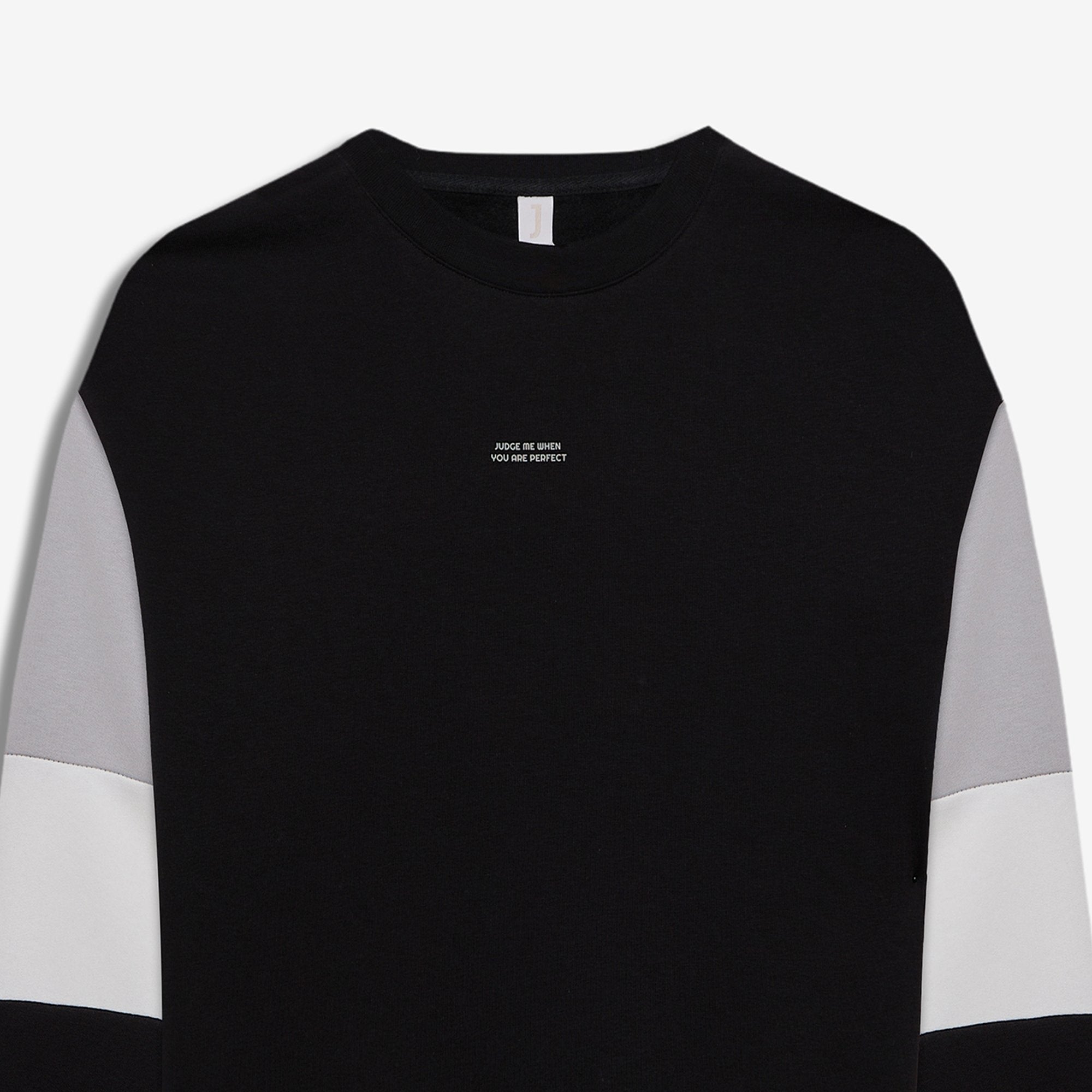 9554 JS 0 YAKA KOL PARÇALI ENJEKSİYON BASKI 3 İPLİK -R - Color: SİYAH