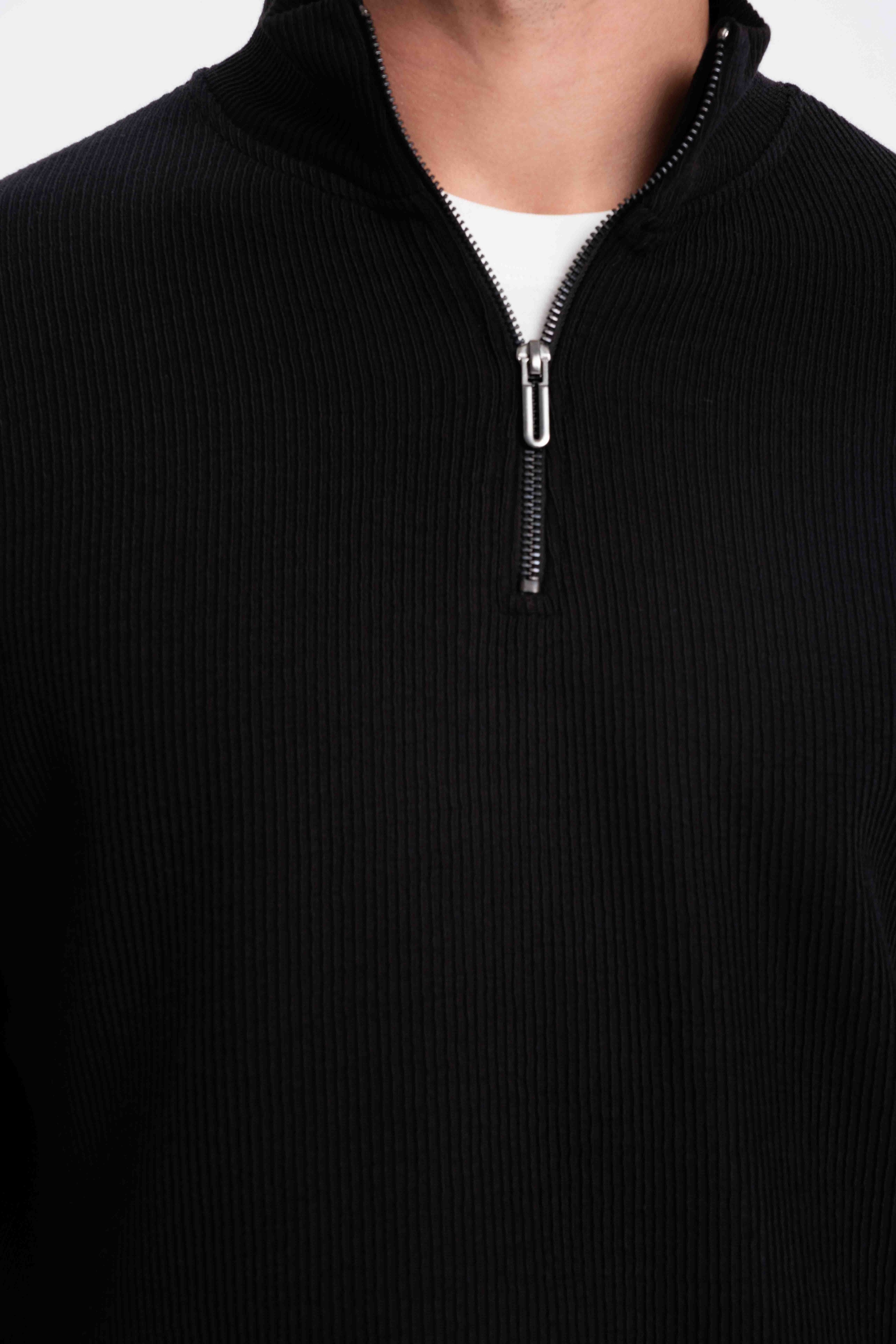 9517 JS DİK YAKA RP SELANİK SWEAT -R - Color: SİYAH