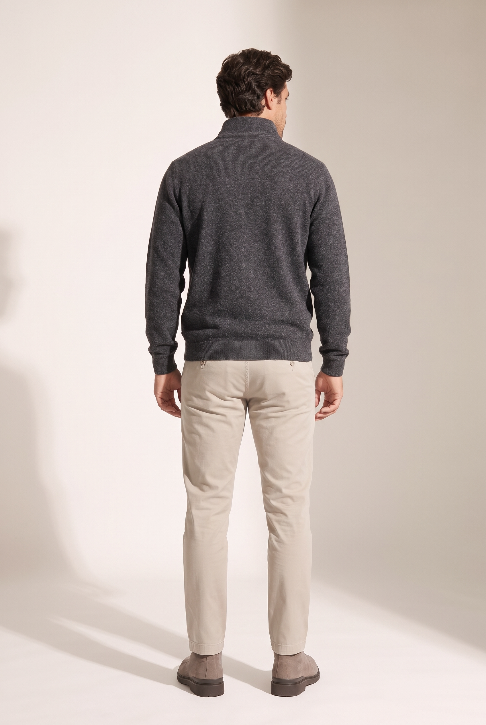 Dik Yaka Fermuarlı Muline Selanik Sweat (6228)