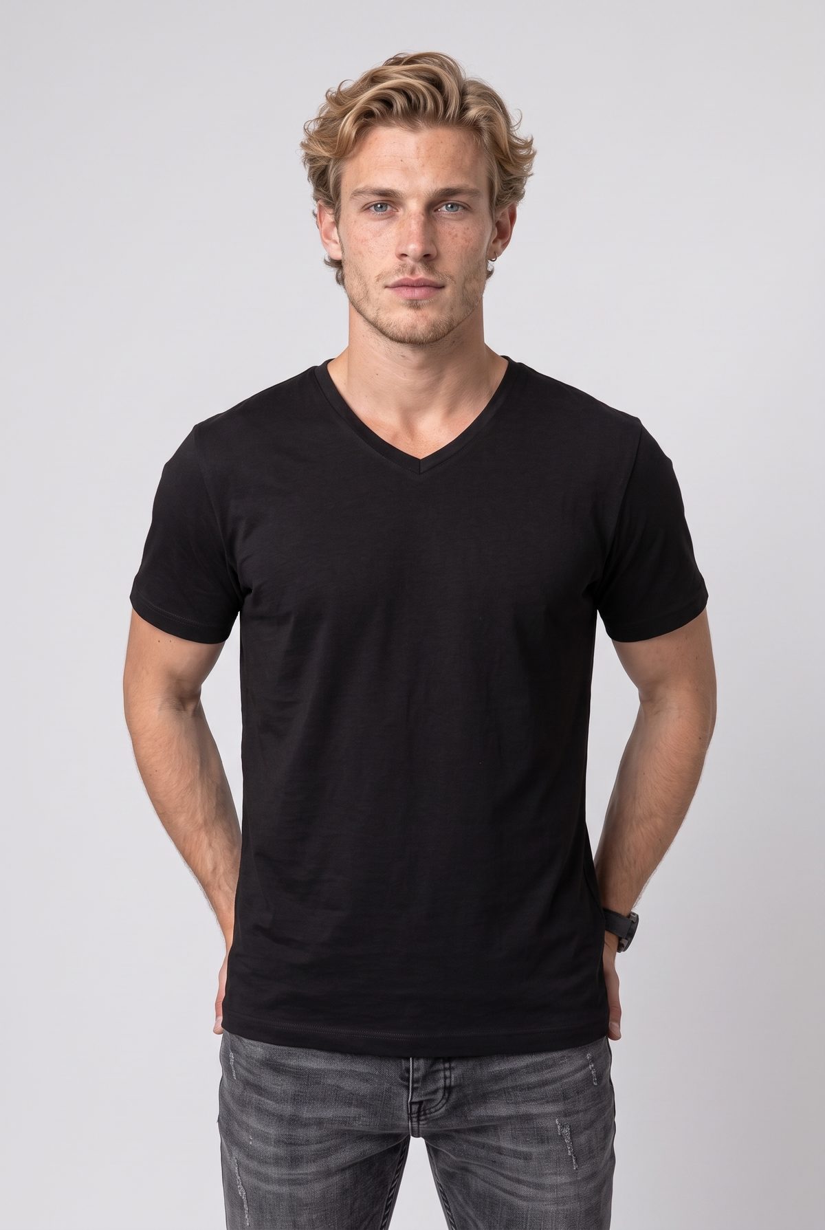 V Yaka Basic Lyc Süprem T-Shirt (6247)