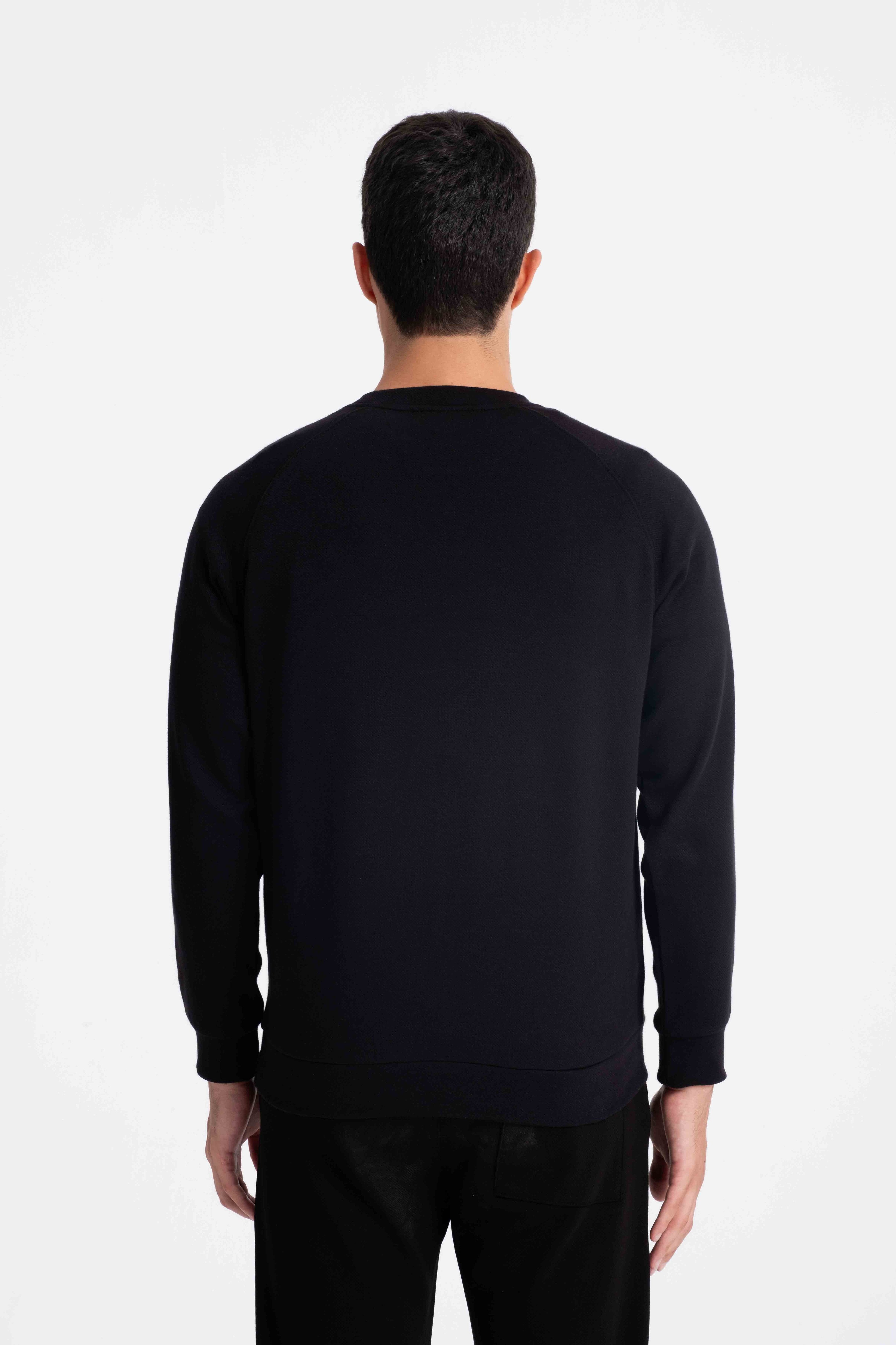 9522 JS 0 YAKA REGLAN KOL  DİYAGONEL SWEAT -R - Color: SİYAH