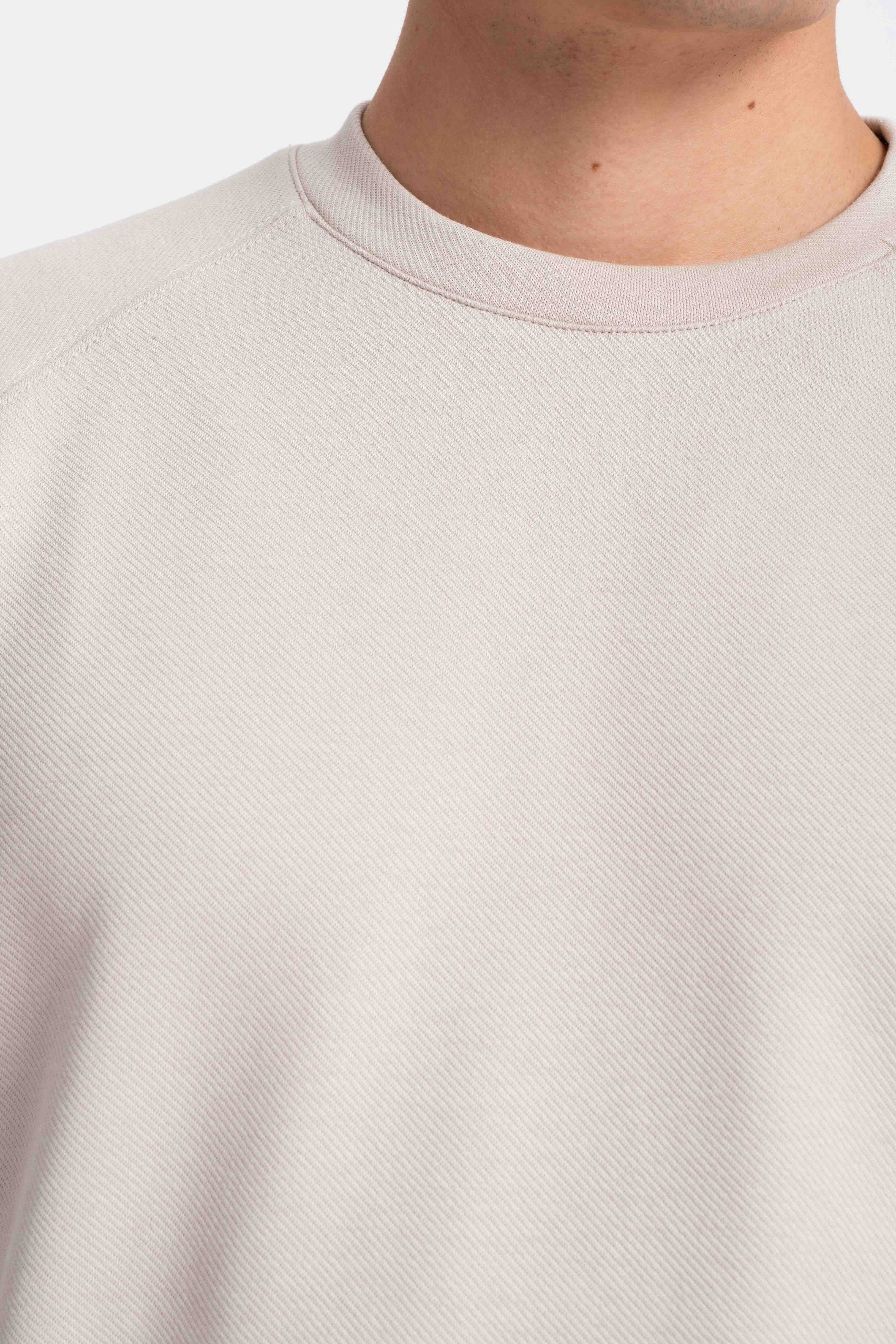 9522 JS 0 YAKA REGLAN KOL  DİYAGONEL SWEAT -R - Color: TAŞ