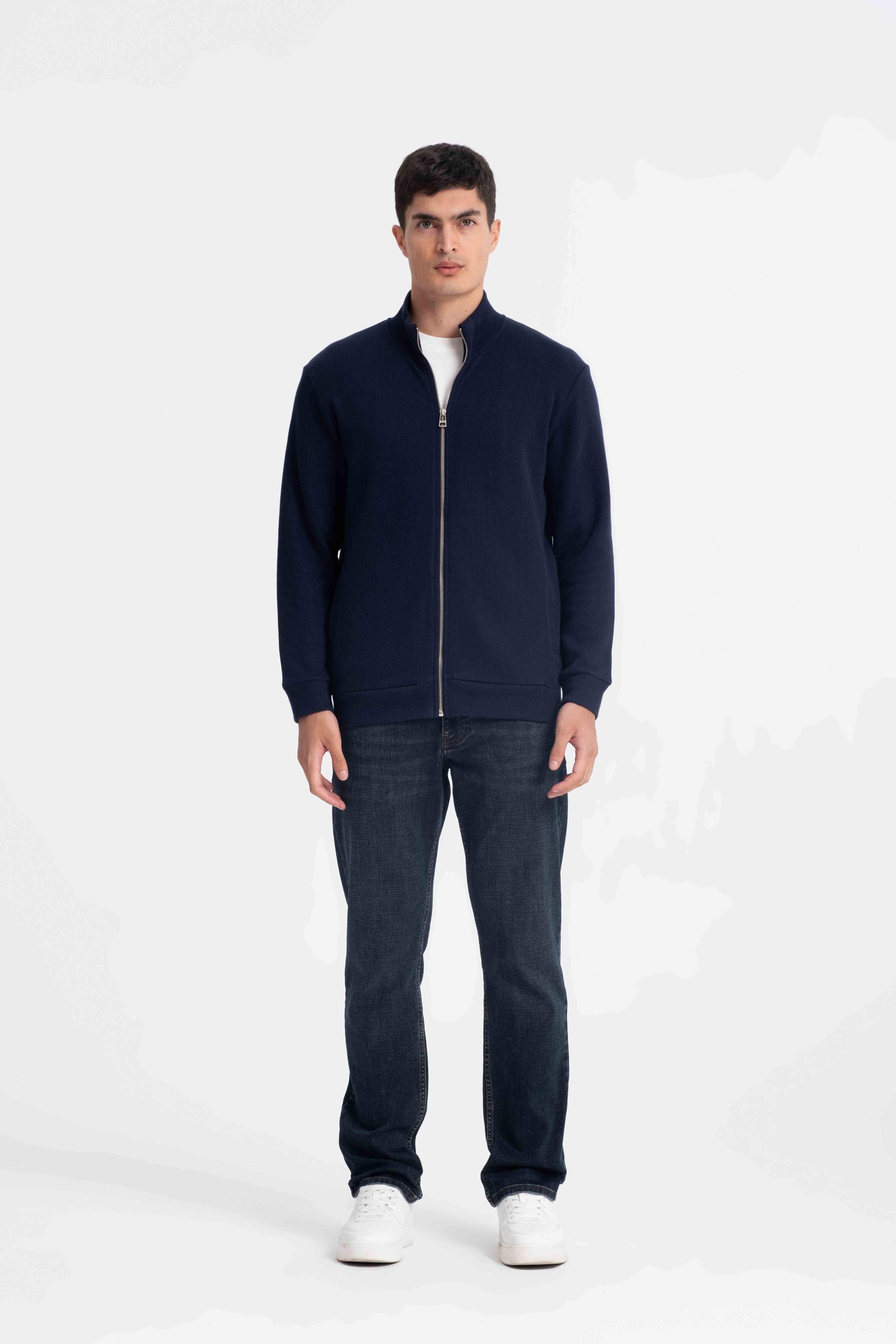 9552 JS DİK YAKA GİPELİ SELANİK HIRKA -R - Color: LACİVERT