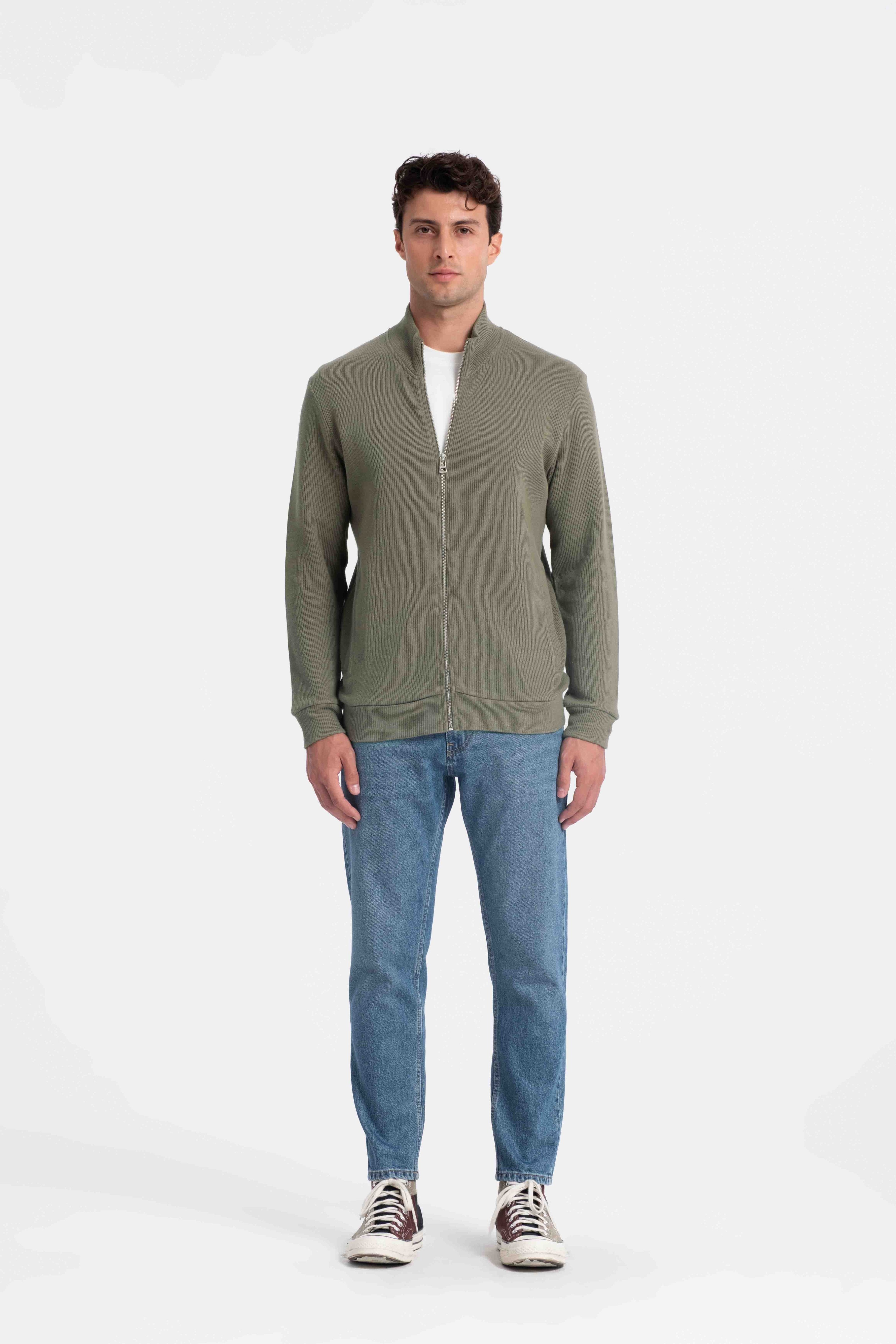 9552 JS DİK YAKA GİPELİ SELANİK HIRKA -R - Color: HAKİ