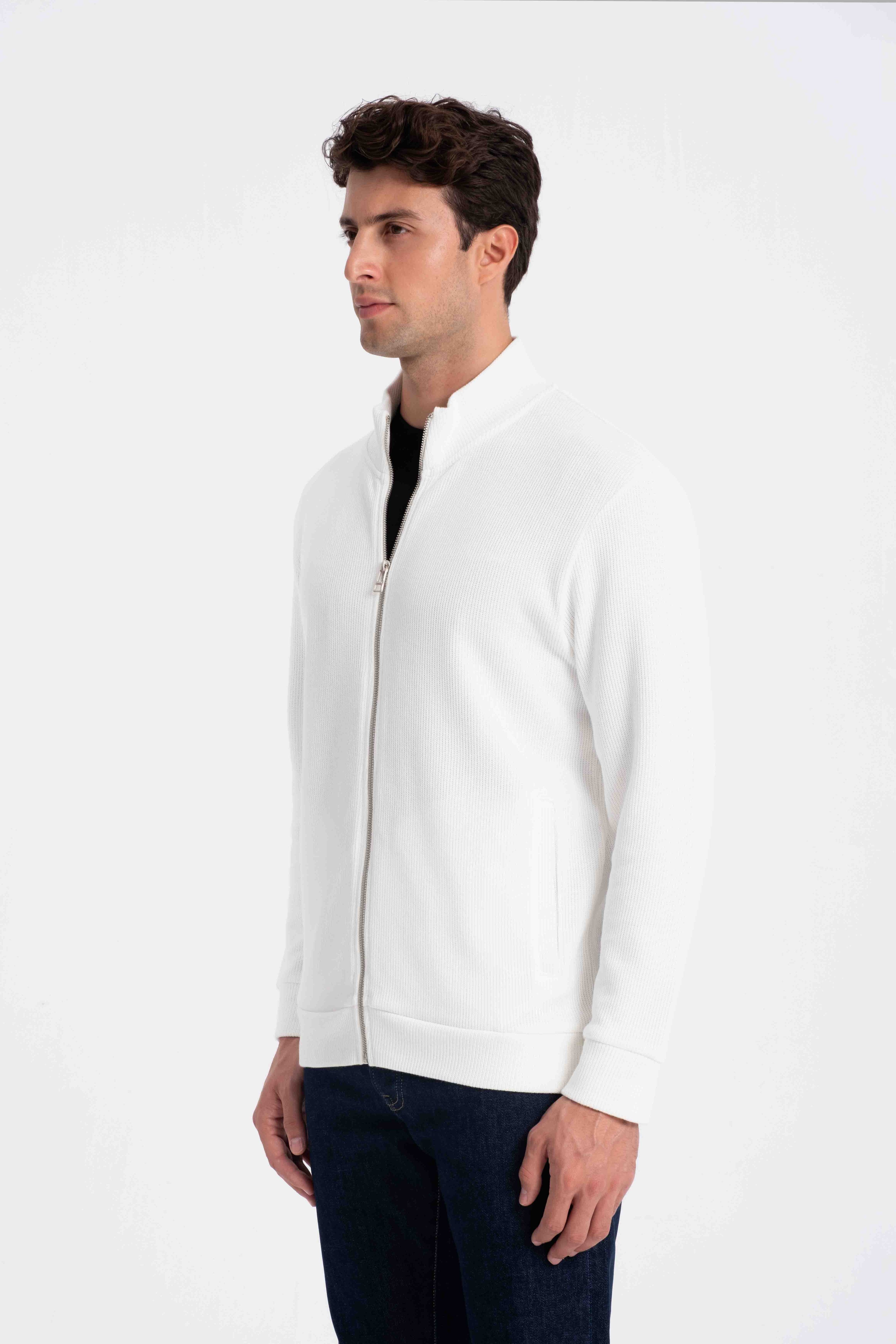 9552 JS DİK YAKA GİPELİ SELANİK HIRKA -R - Color: EKRU
