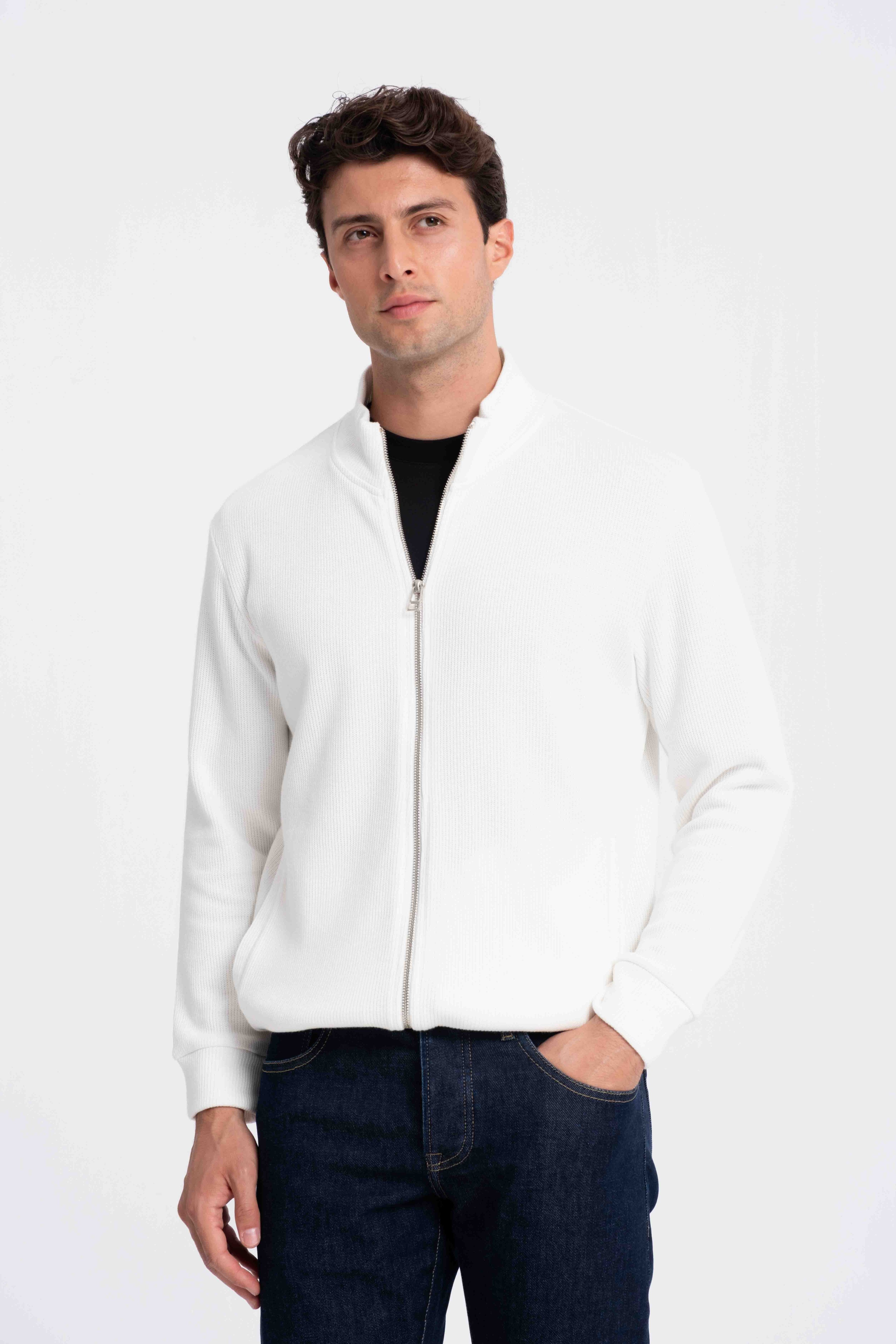 9552 JS DİK YAKA GİPELİ SELANİK HIRKA -R - Color: EKRU