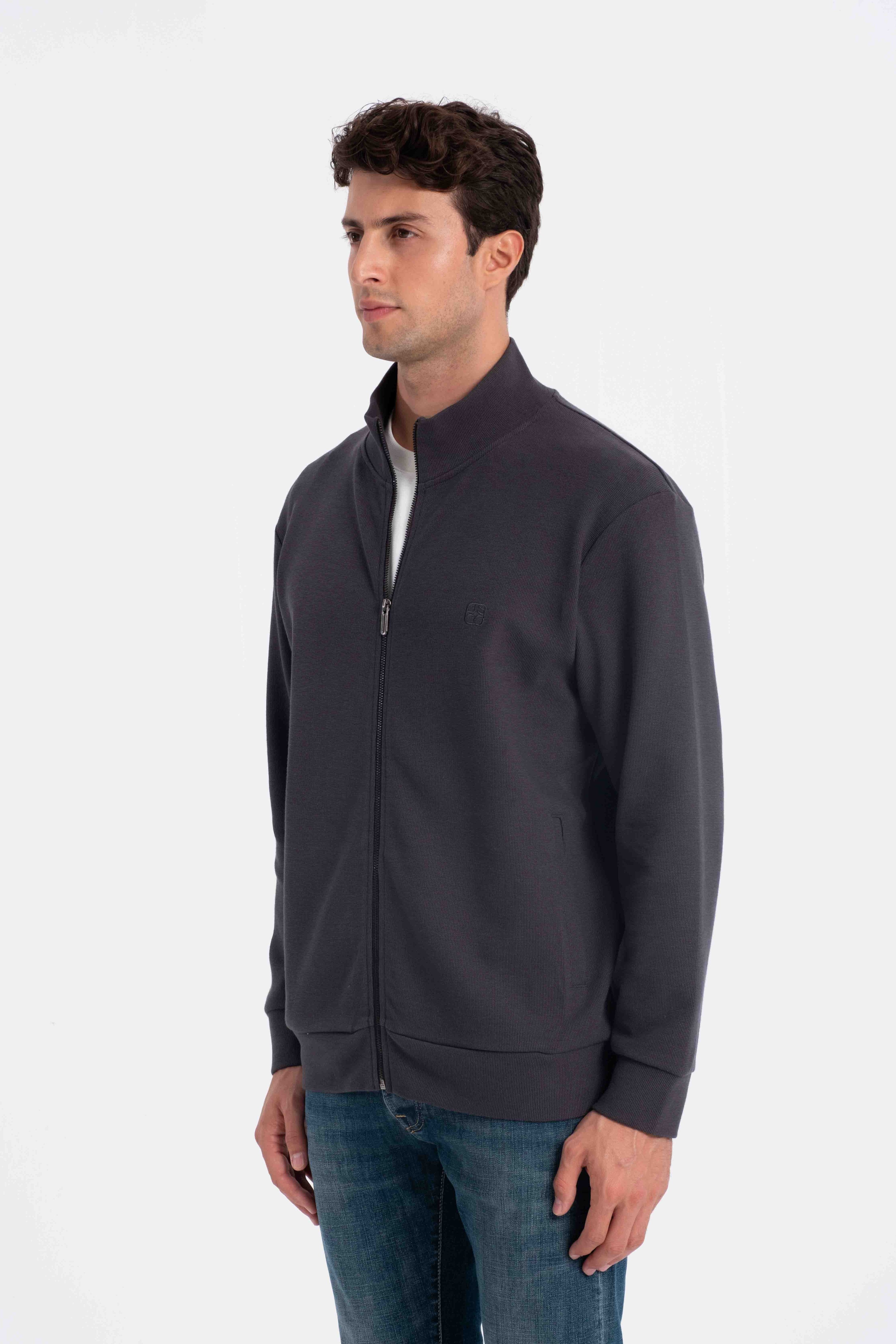 9553 JS DİK YAKA PITIRCIK SELANİK HIRKA -R - Color: ANTRASİT