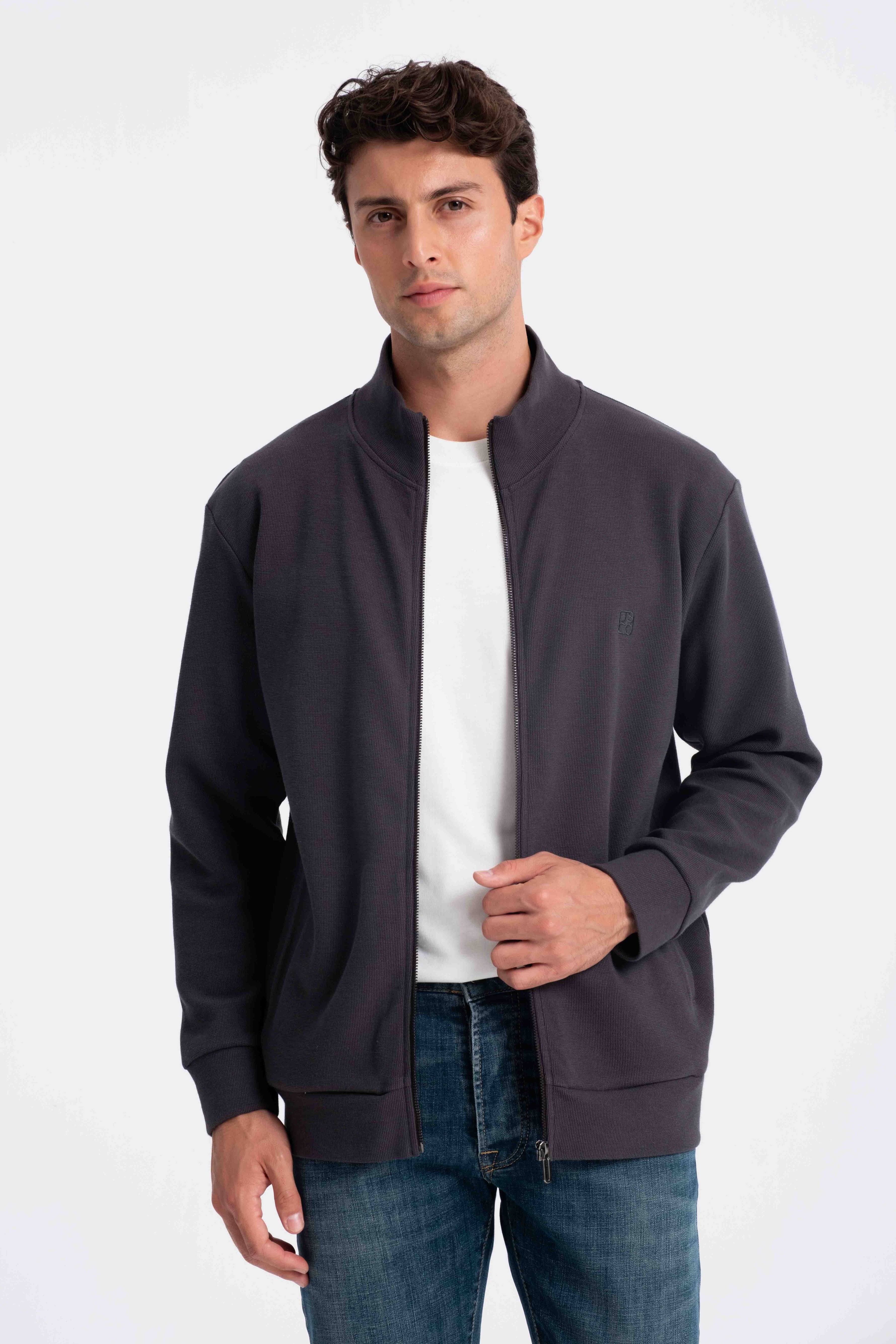 9553 JS DİK YAKA PITIRCIK SELANİK HIRKA -R - Color: ANTRASİT