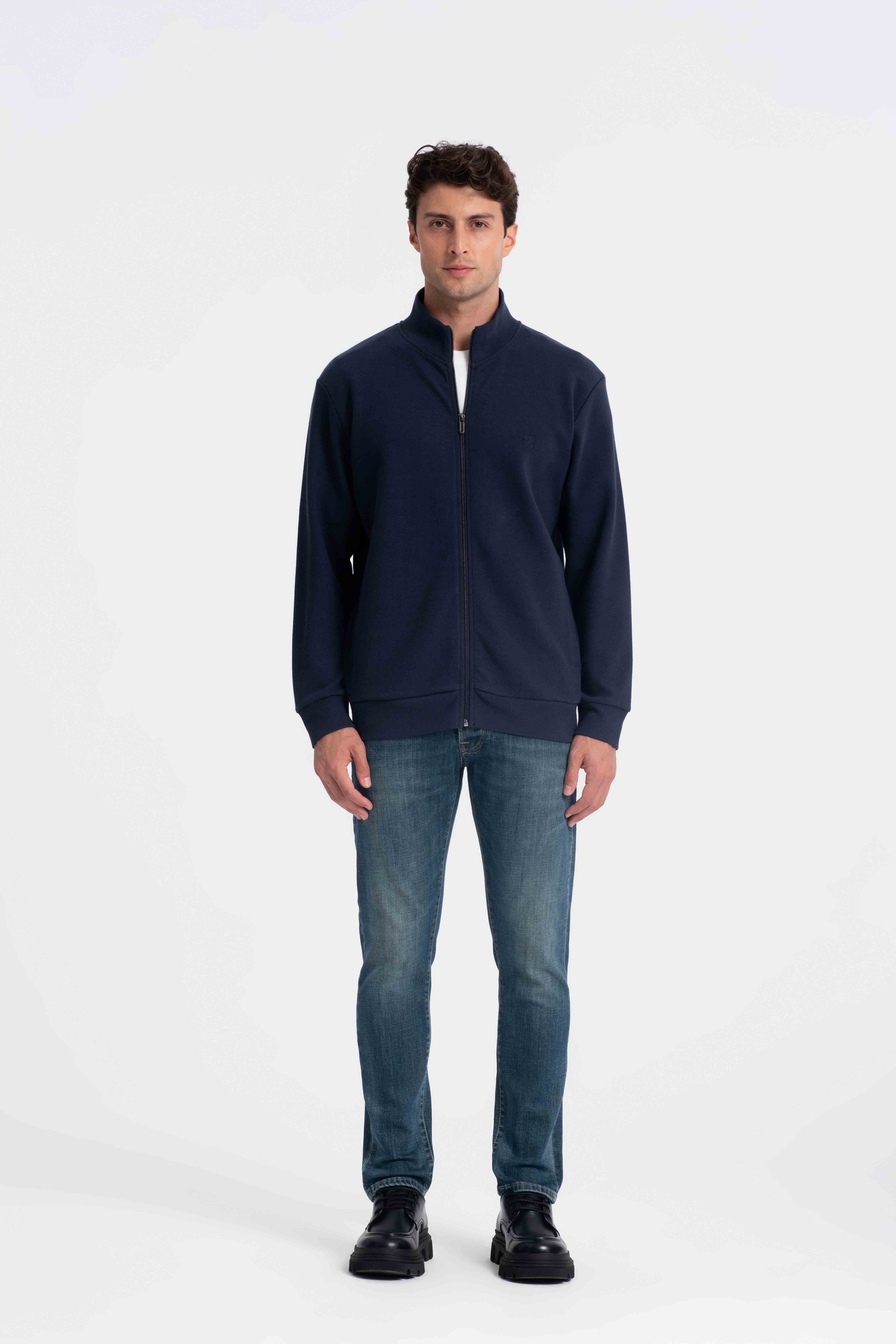 9553 JS DİK YAKA PITIRCIK SELANİK HIRKA -R - Color: INDIGO