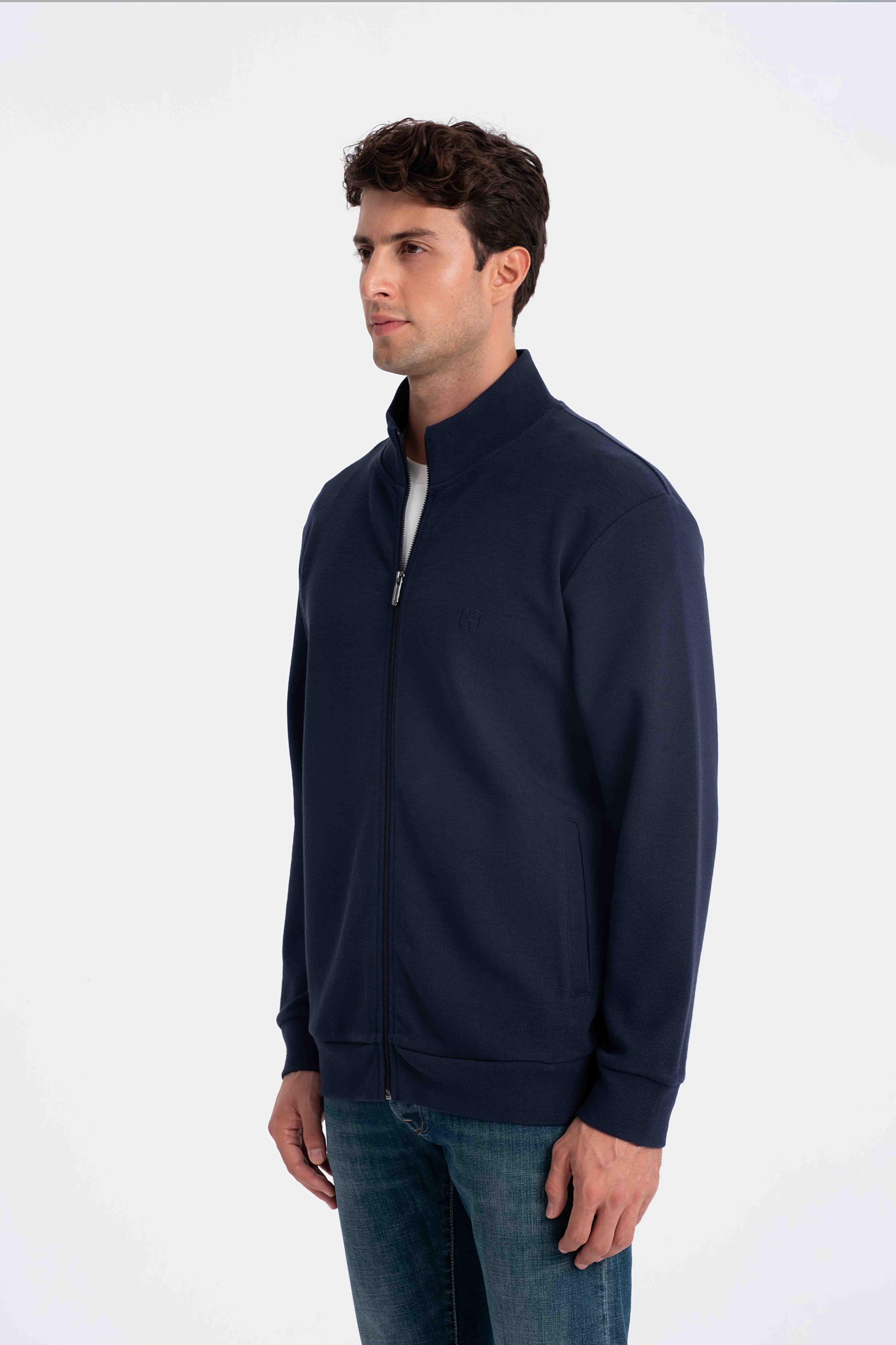 9553 JS DİK YAKA PITIRCIK SELANİK HIRKA -R - Color: INDIGO