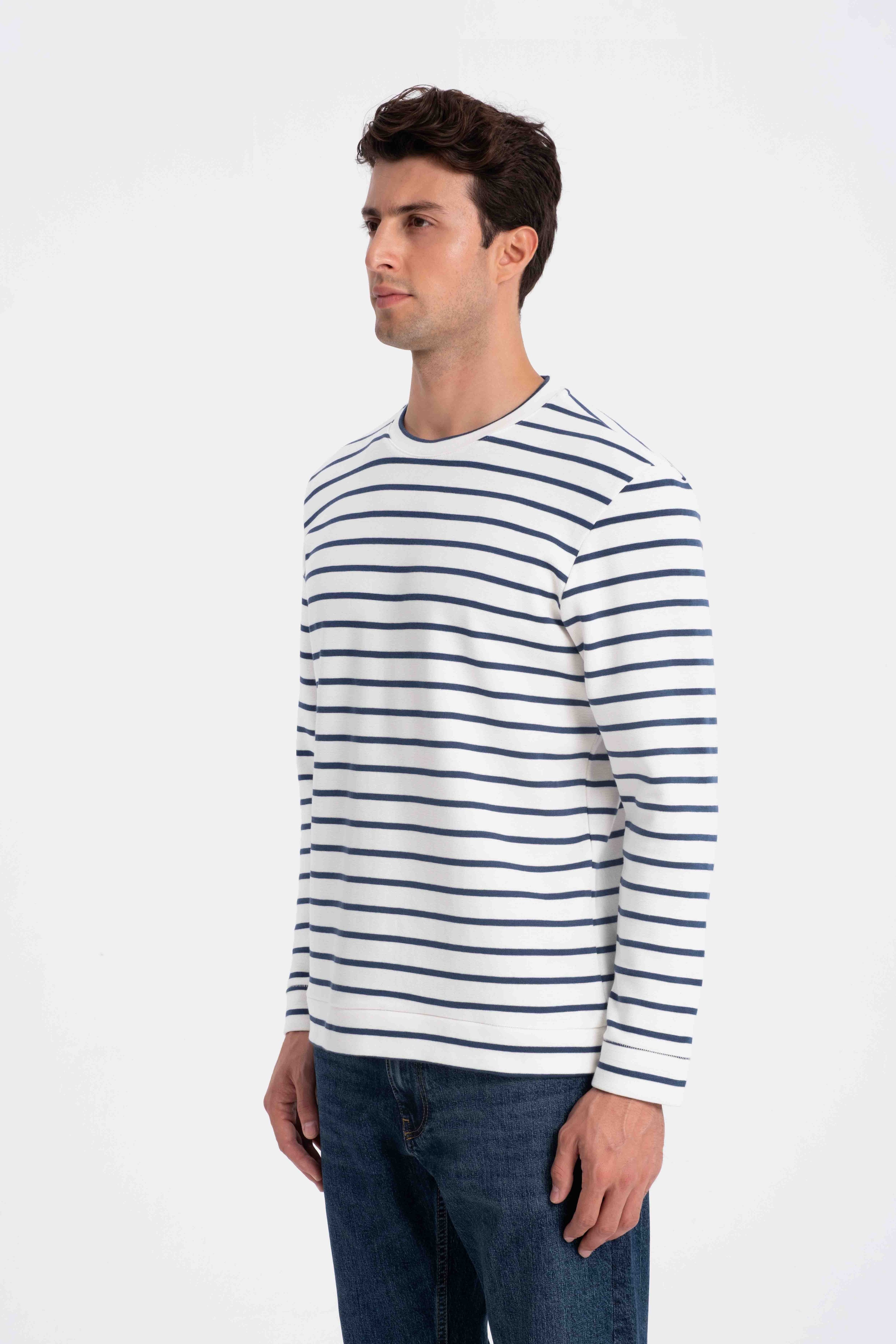 9559 JS 0 YAKA RİNGEL SELANİK SWEAT -R - Color: LACİVERT