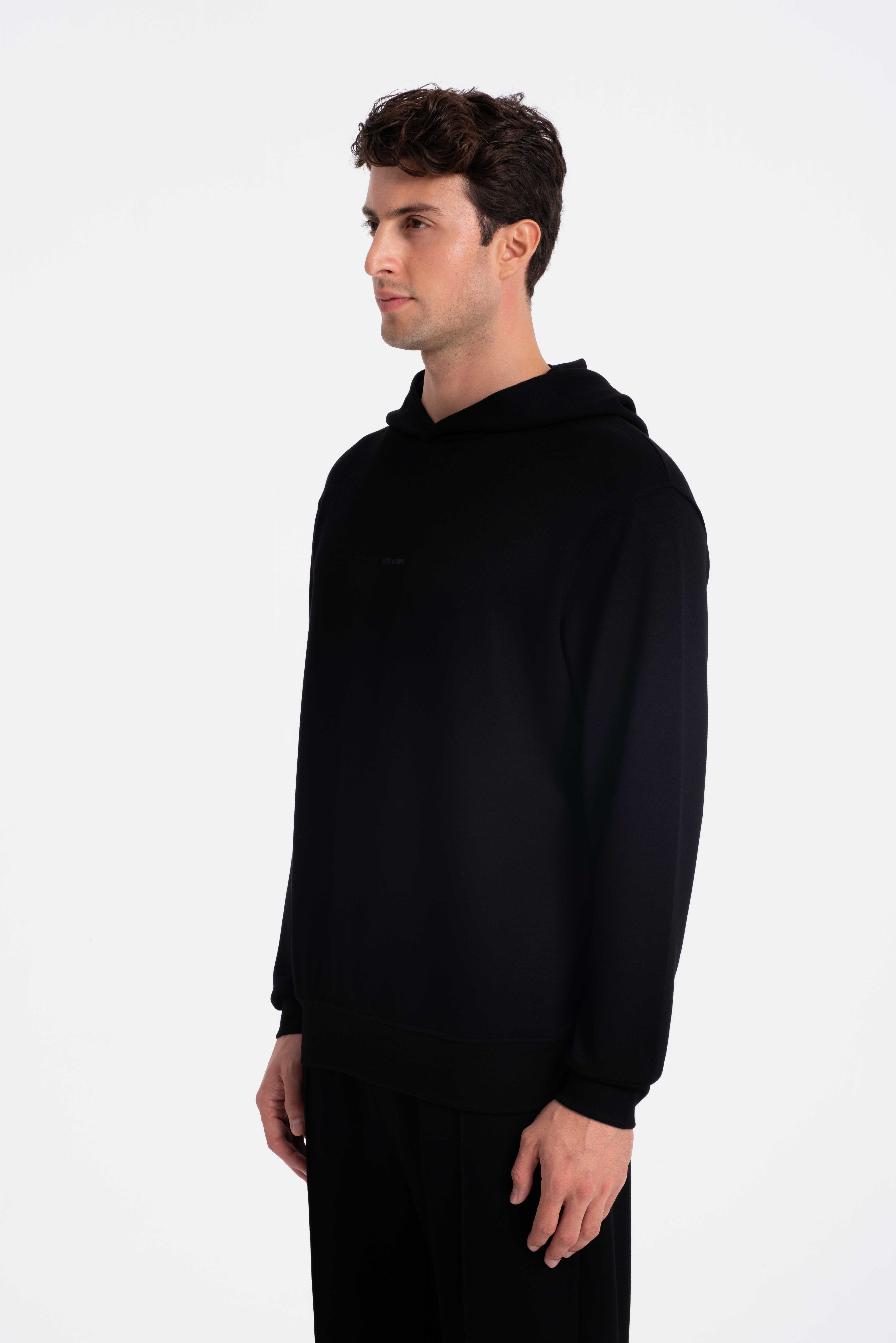 9571 JS KAPŞONLU MODAL SWEAT -R - Color: SİYAH