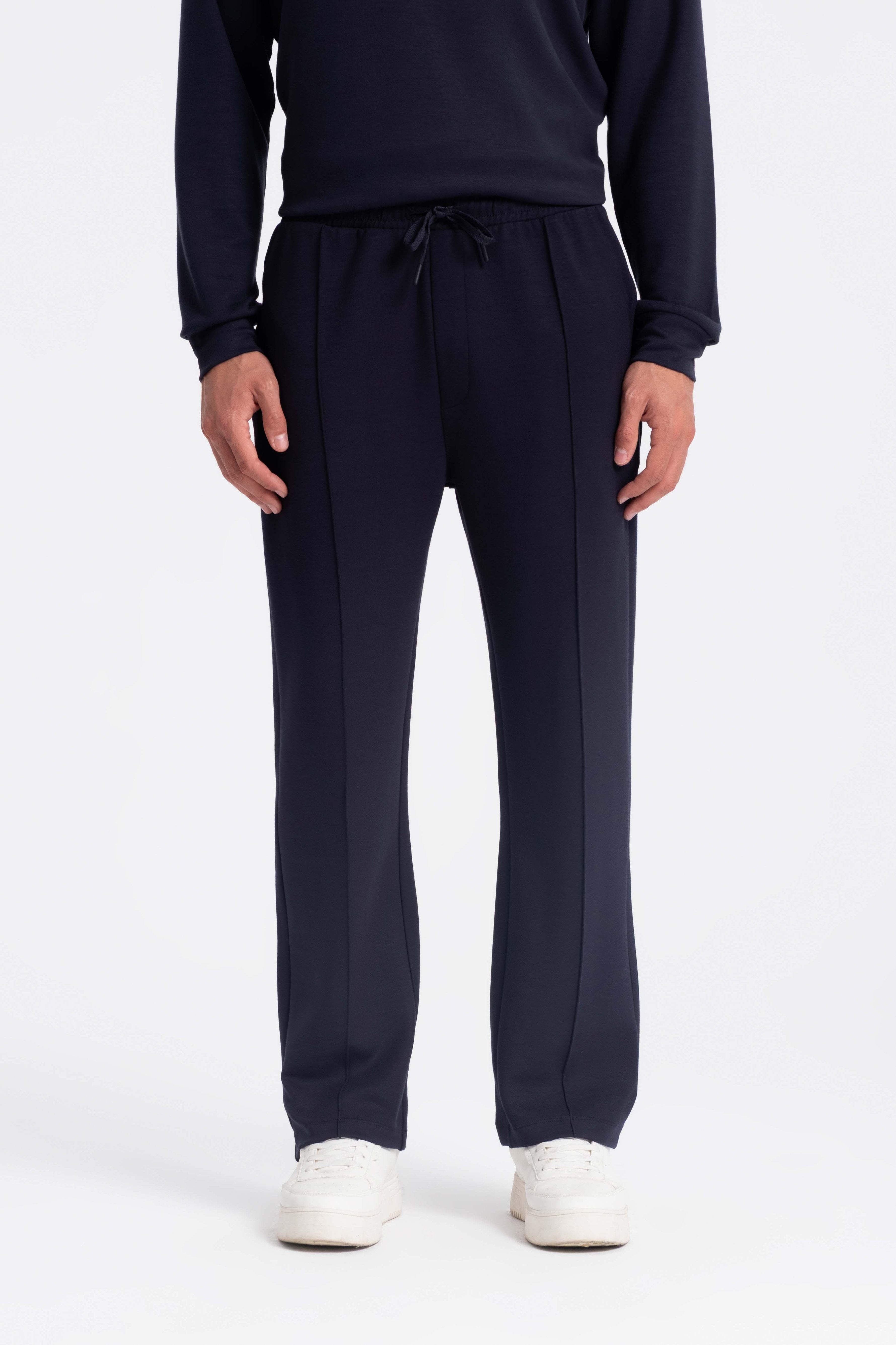 9574 JS MODAL BAGGY  ÖRME PANT -R - Color: LACİVERT