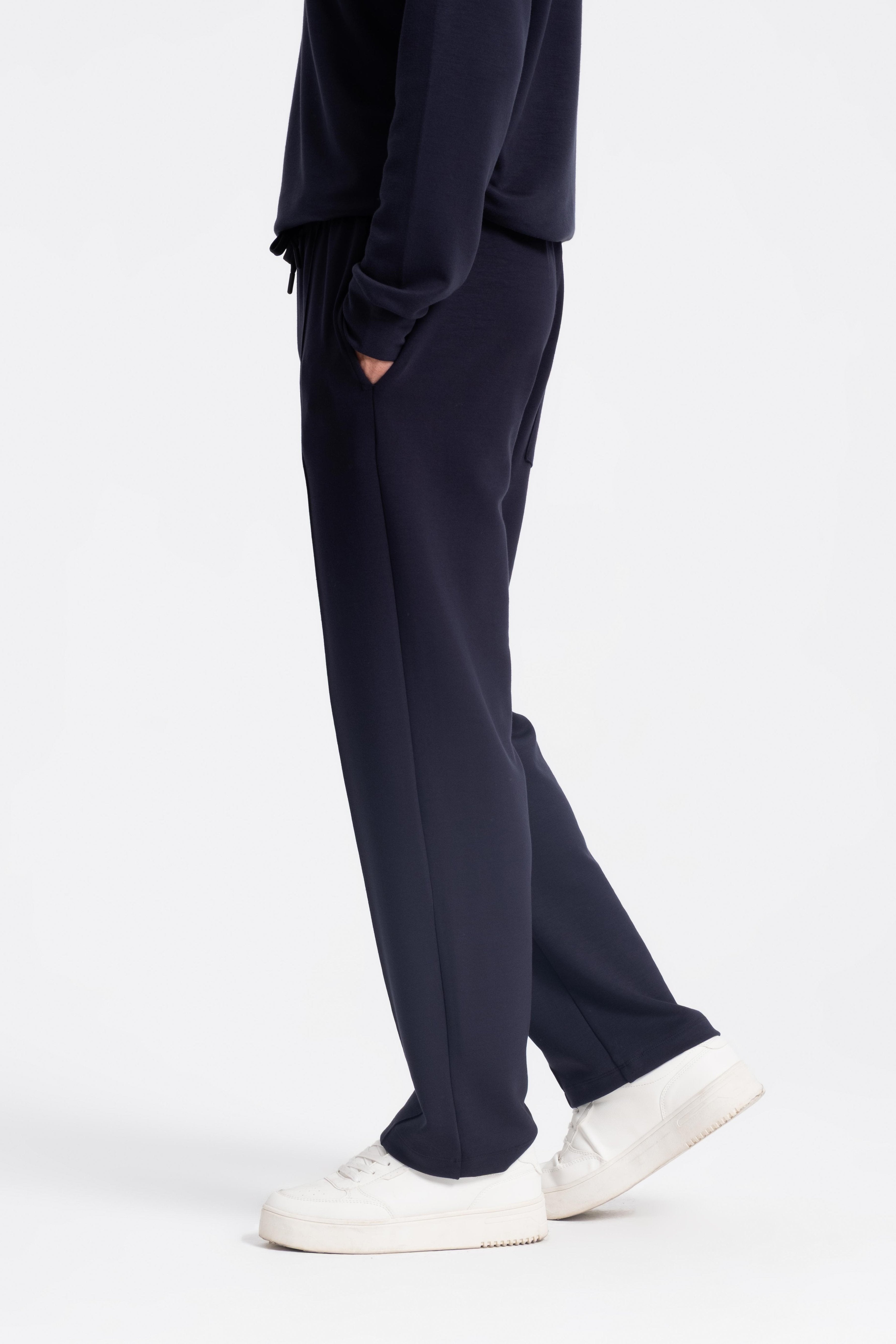 9574 JS MODAL BAGGY  ÖRME PANT -R - Color: LACİVERT