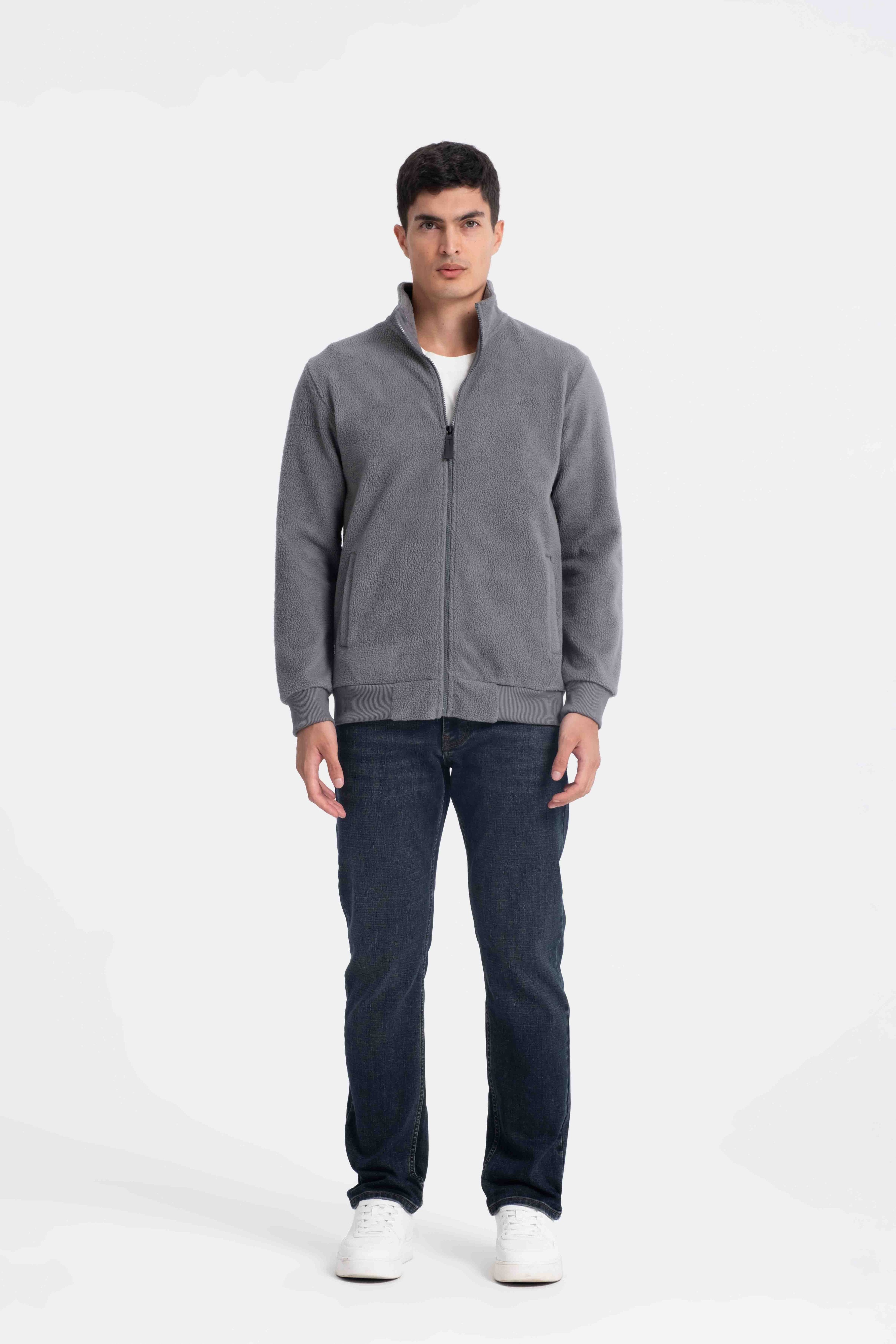 9579 JS DİK YAKA İNTERSOFT HIRKA -R - Color: A.HAKI