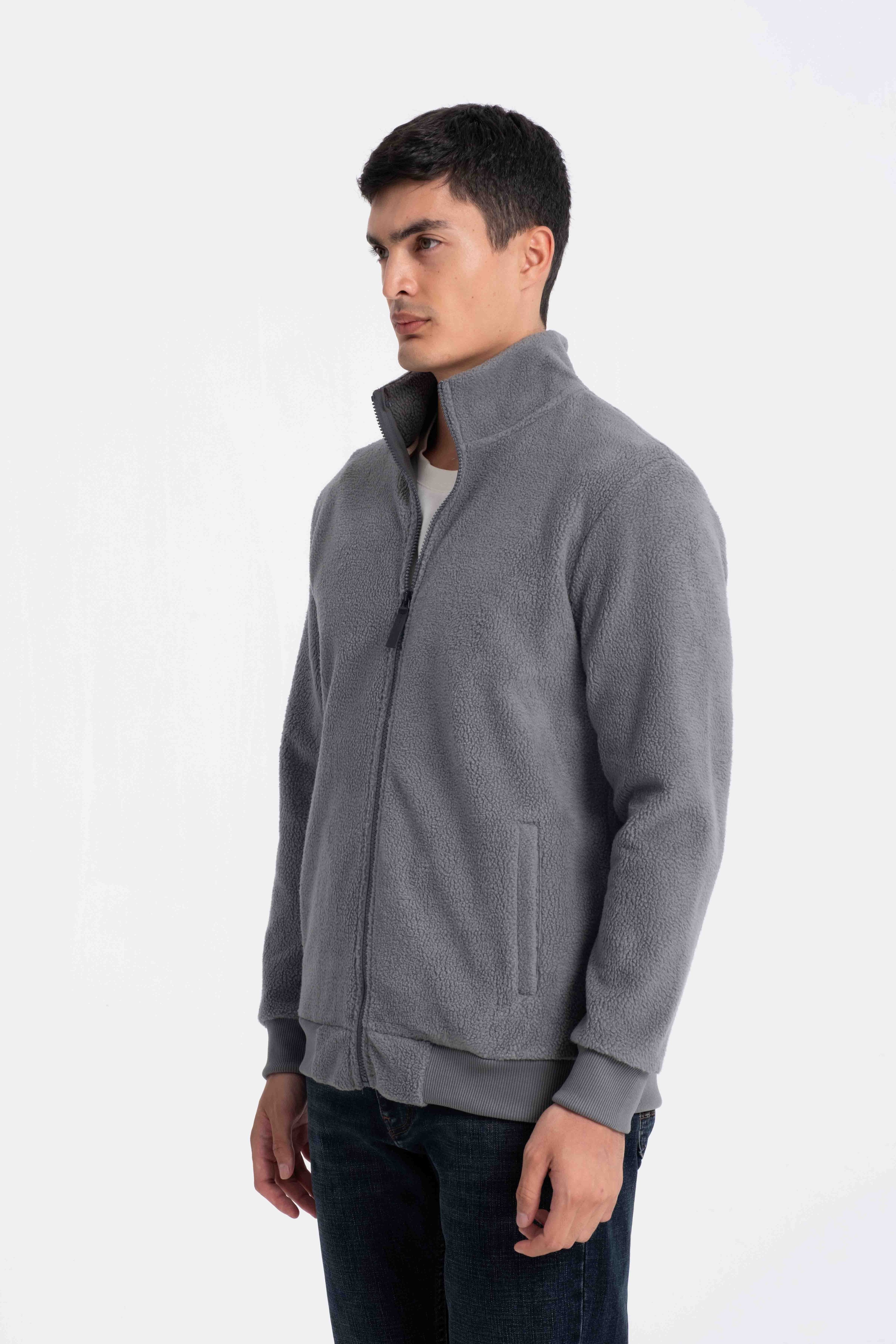 9579 JS DİK YAKA İNTERSOFT HIRKA -R - Color: A.HAKI