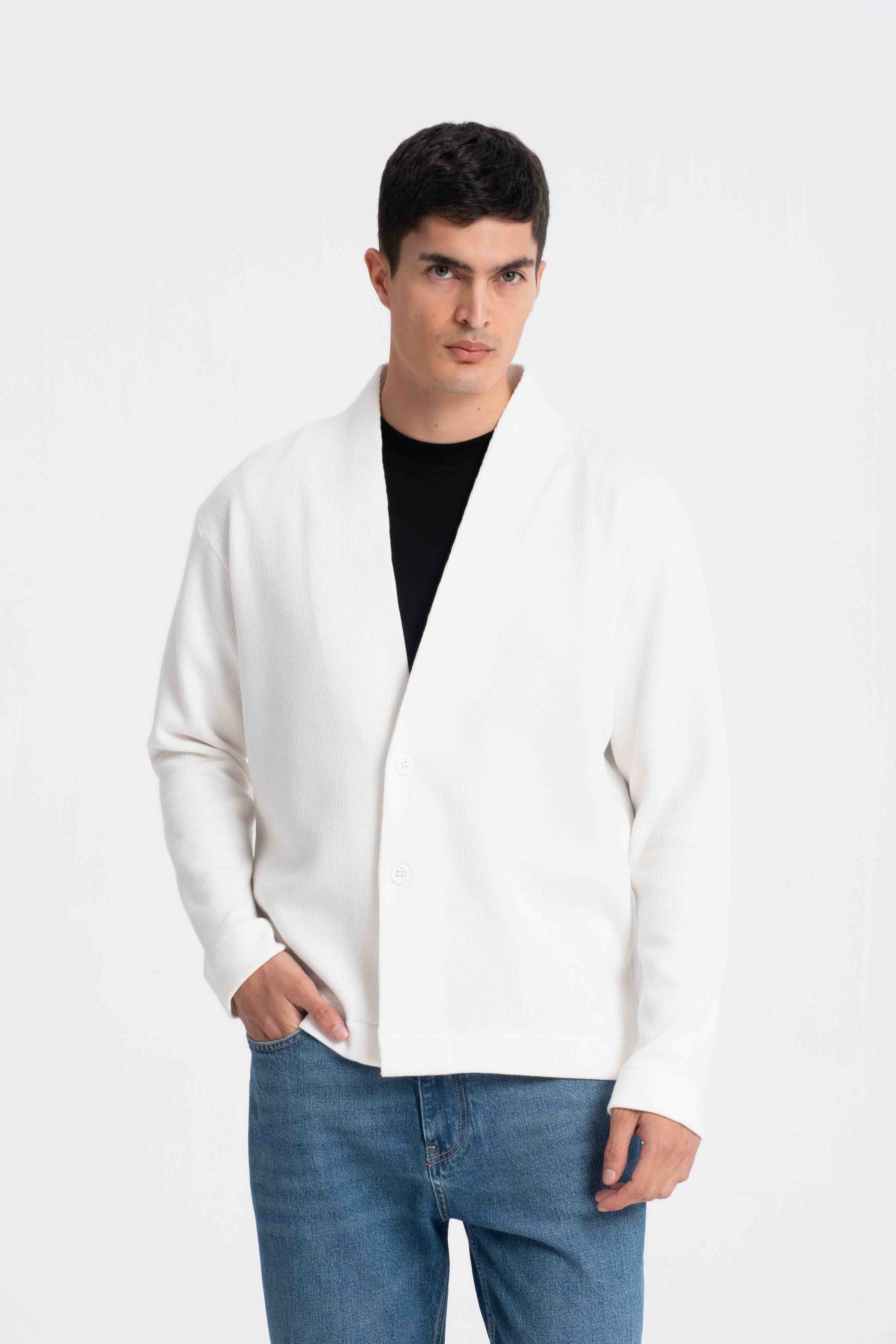 9584 JS DÜĞMELİ GİPELİ SELANİK HIRKA -R - Color: EKRU