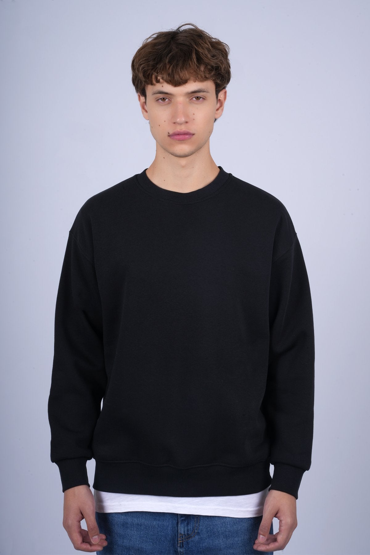 9505 JS 0 YAKA 3 İPLİK SWEAT -R - Color: SİYAH