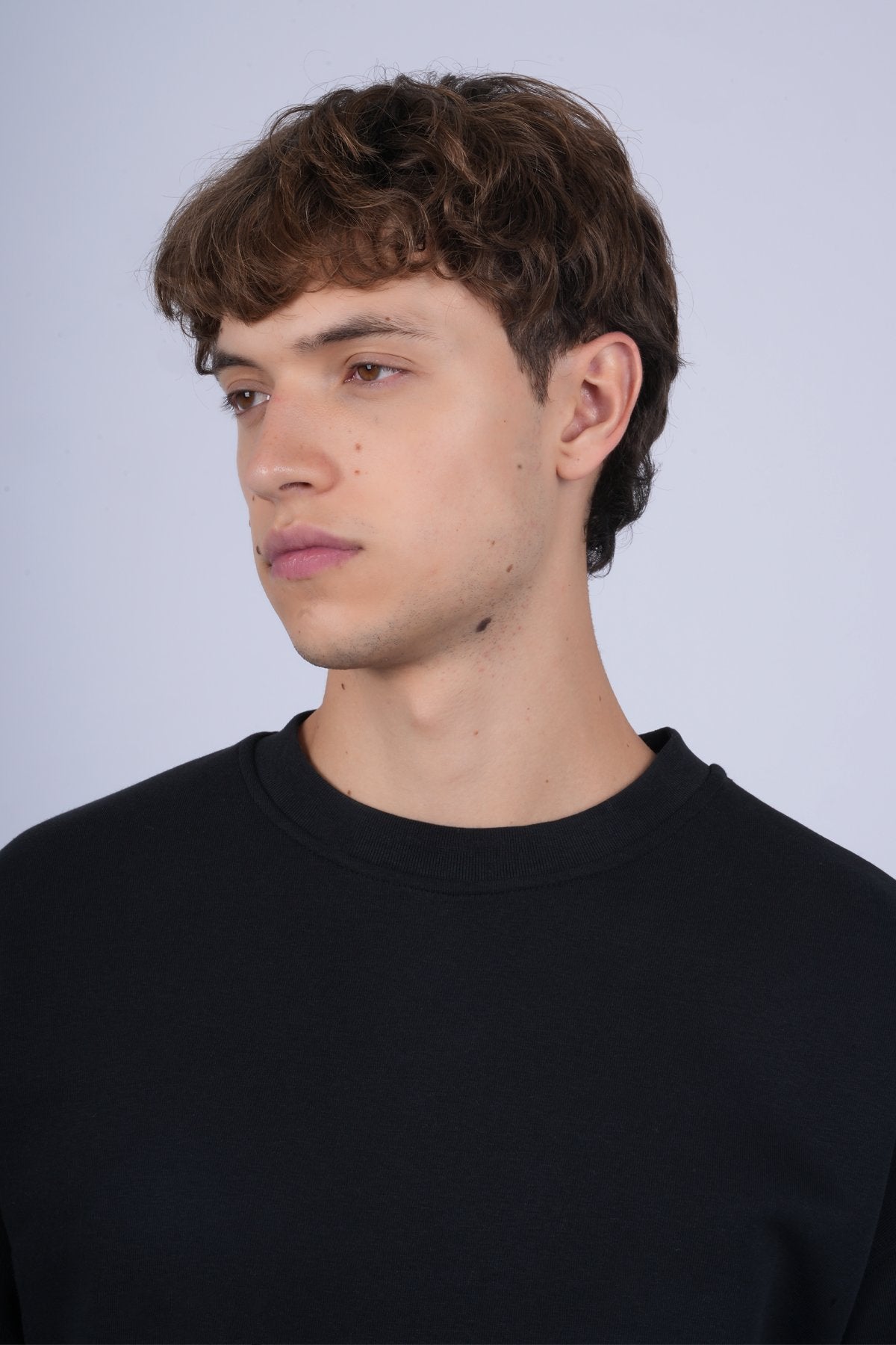 9505 JS 0 YAKA 3 İPLİK SWEAT -R - Color: SİYAH