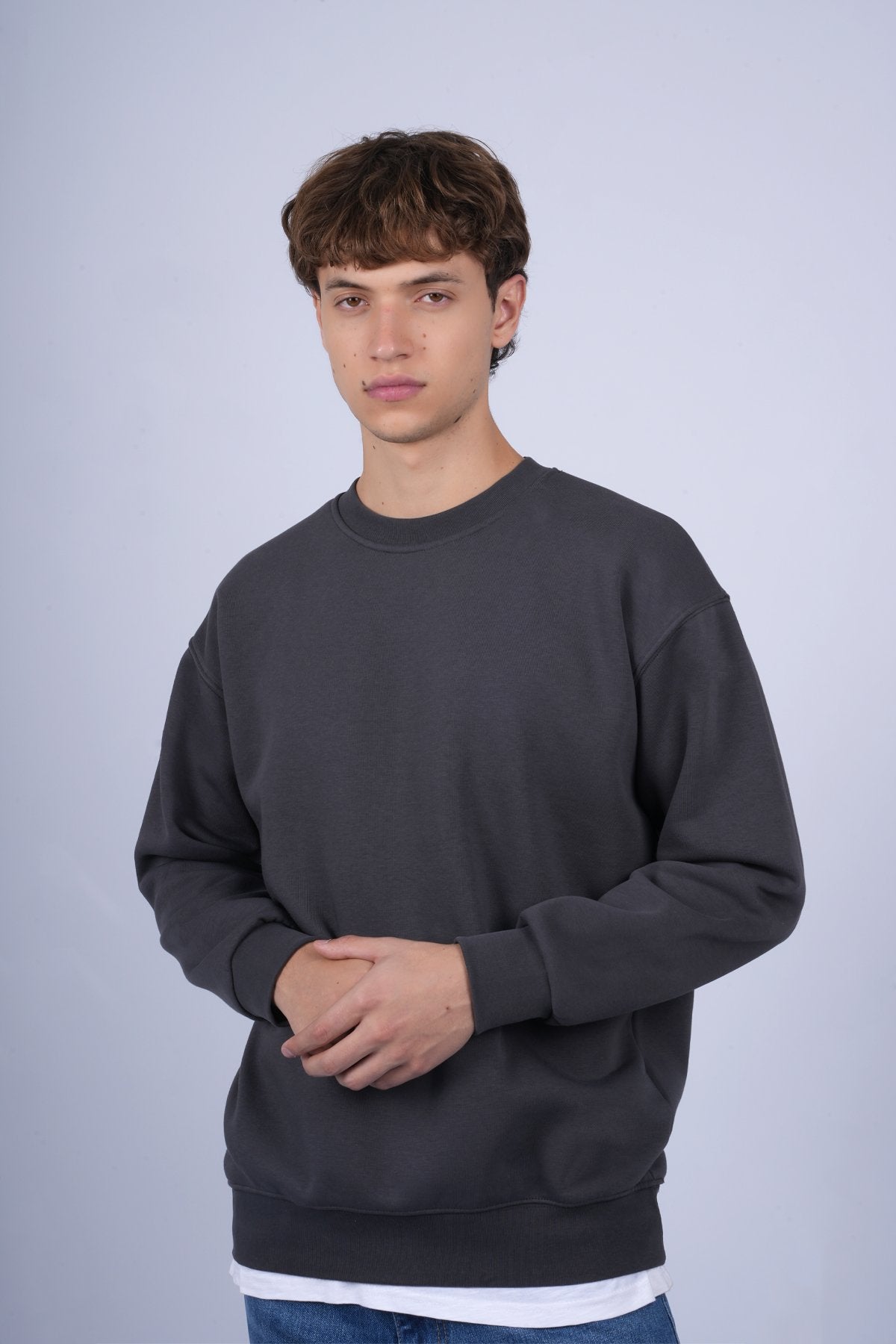 9505 JS 0 YAKA 3 İPLİK SWEAT -R - Color: ANTRASİT