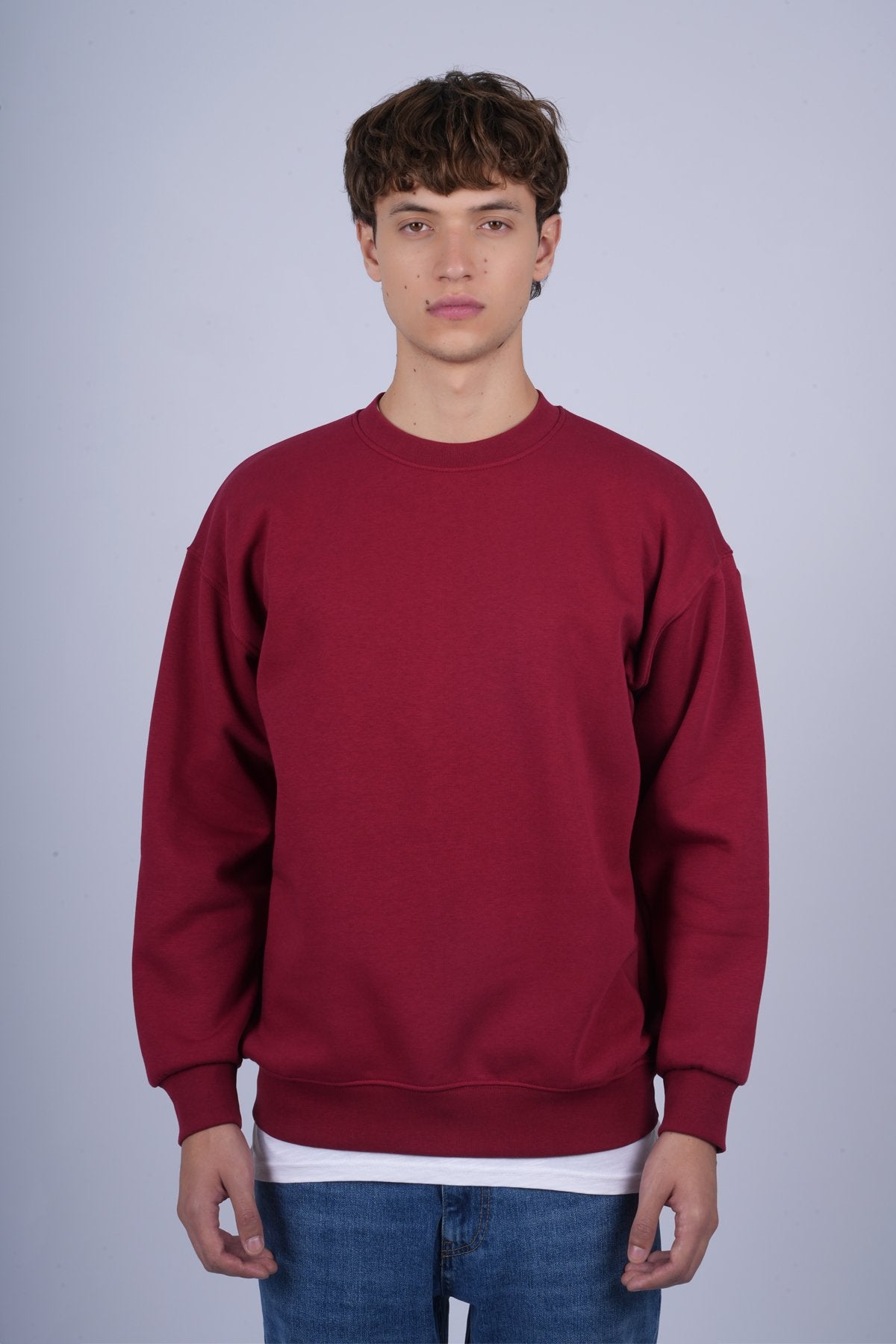 9505 JS 0 YAKA 3 İPLİK SWEAT -R - Color: BORDO