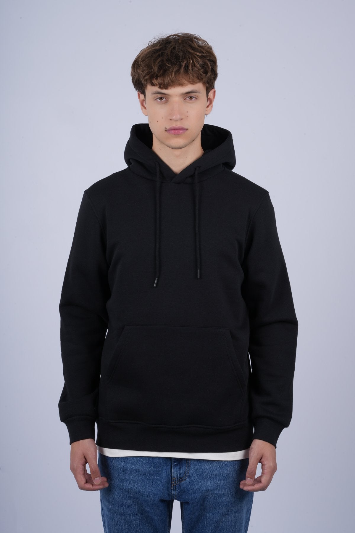 9506 JS KAPŞONLU 3 İPLİK SWEAT -R - Color: SİYAH