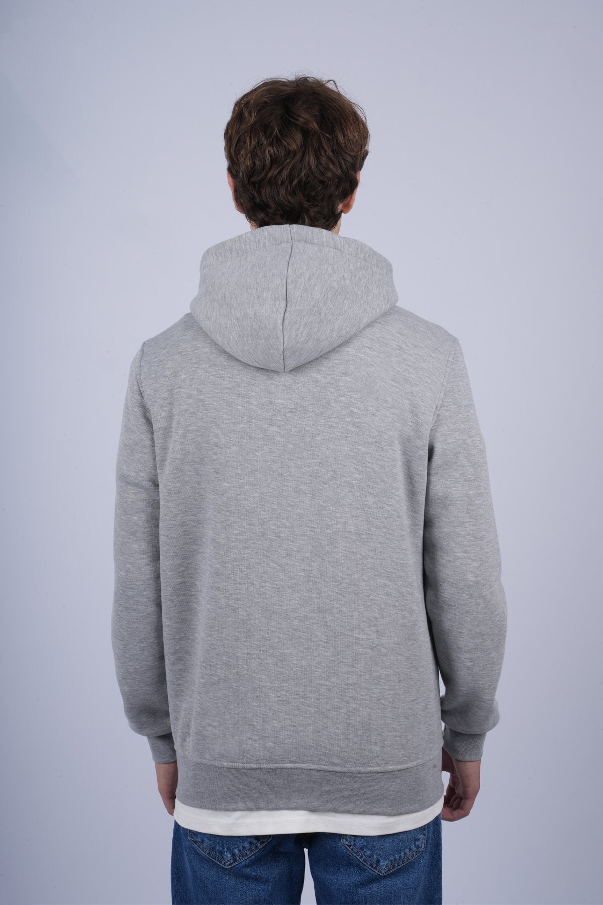 9506 JS KAPŞONLU 3 İPLİK SWEAT -R - Color: GRİ MELANJ