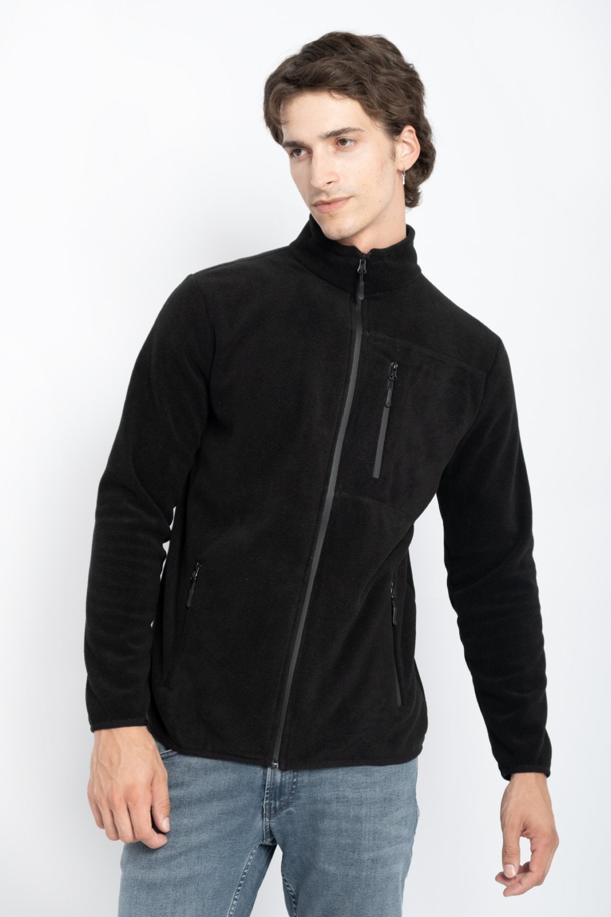 9501 JS DİK YAKA POLAR HIRKA -R - Color: SİYAH