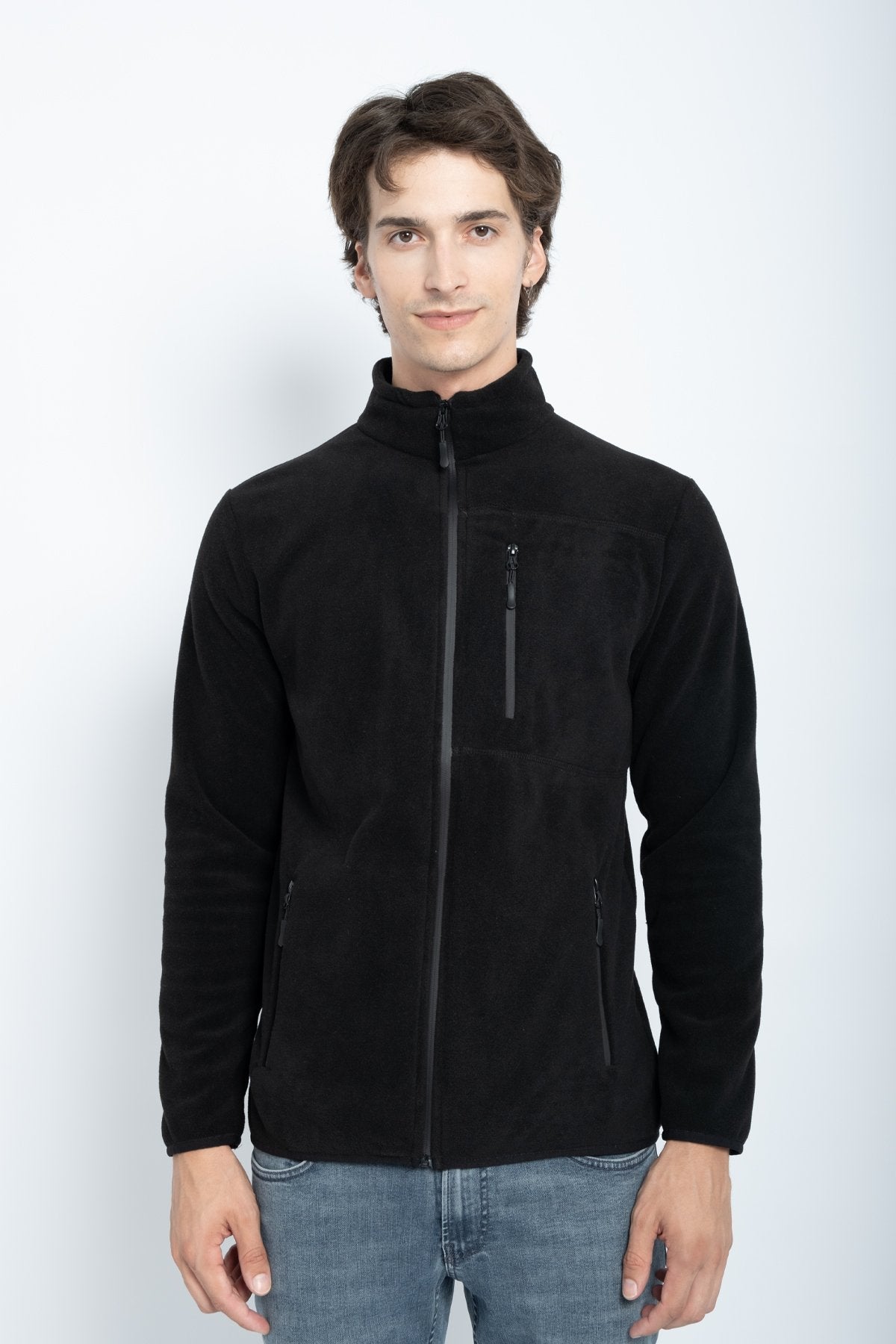 9501 JS DİK YAKA POLAR HIRKA -R - Color: SİYAH