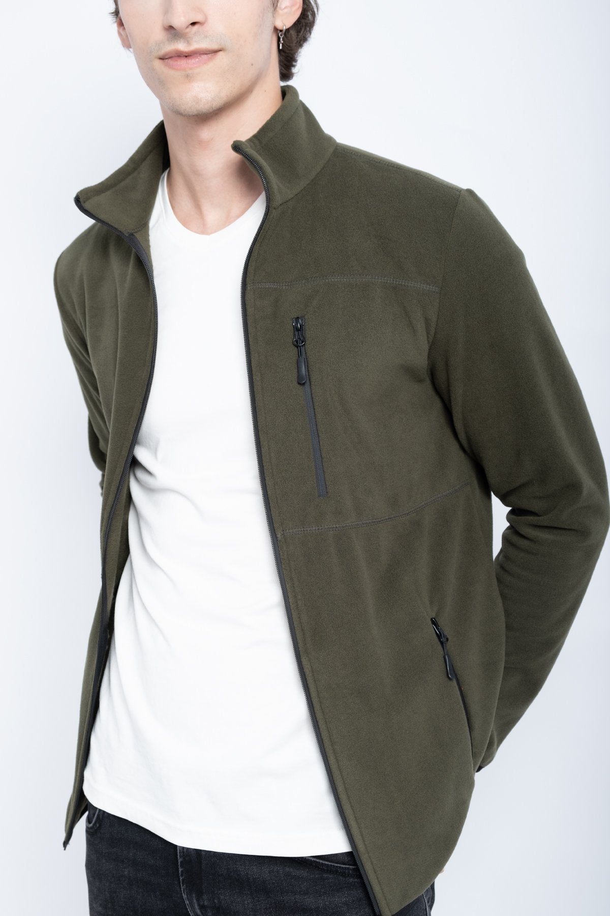 9501 JS DİK YAKA POLAR HIRKA -R - Color: HAKİ