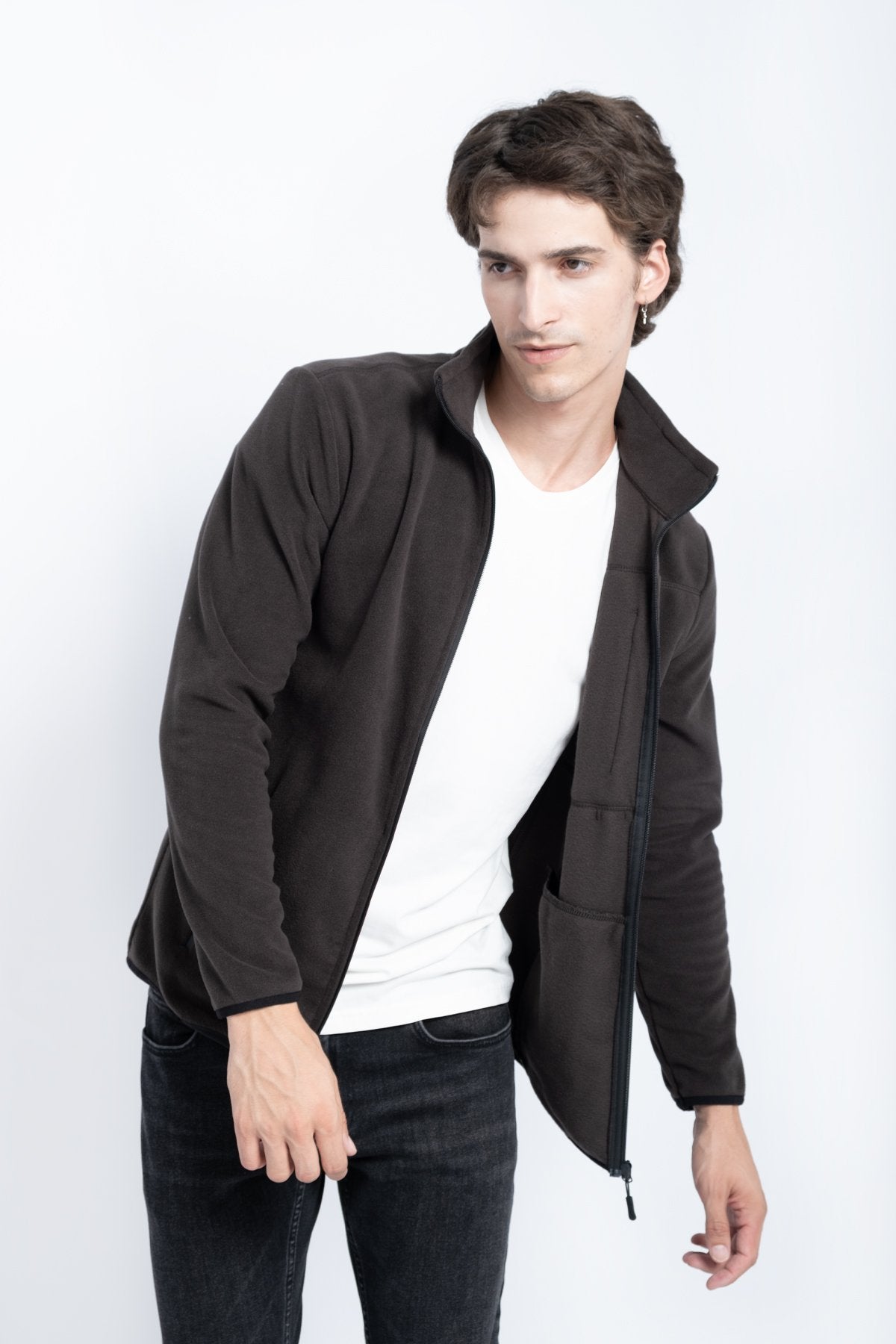 9501 JS DİK YAKA POLAR HIRKA -R - Color: ANTRASİT