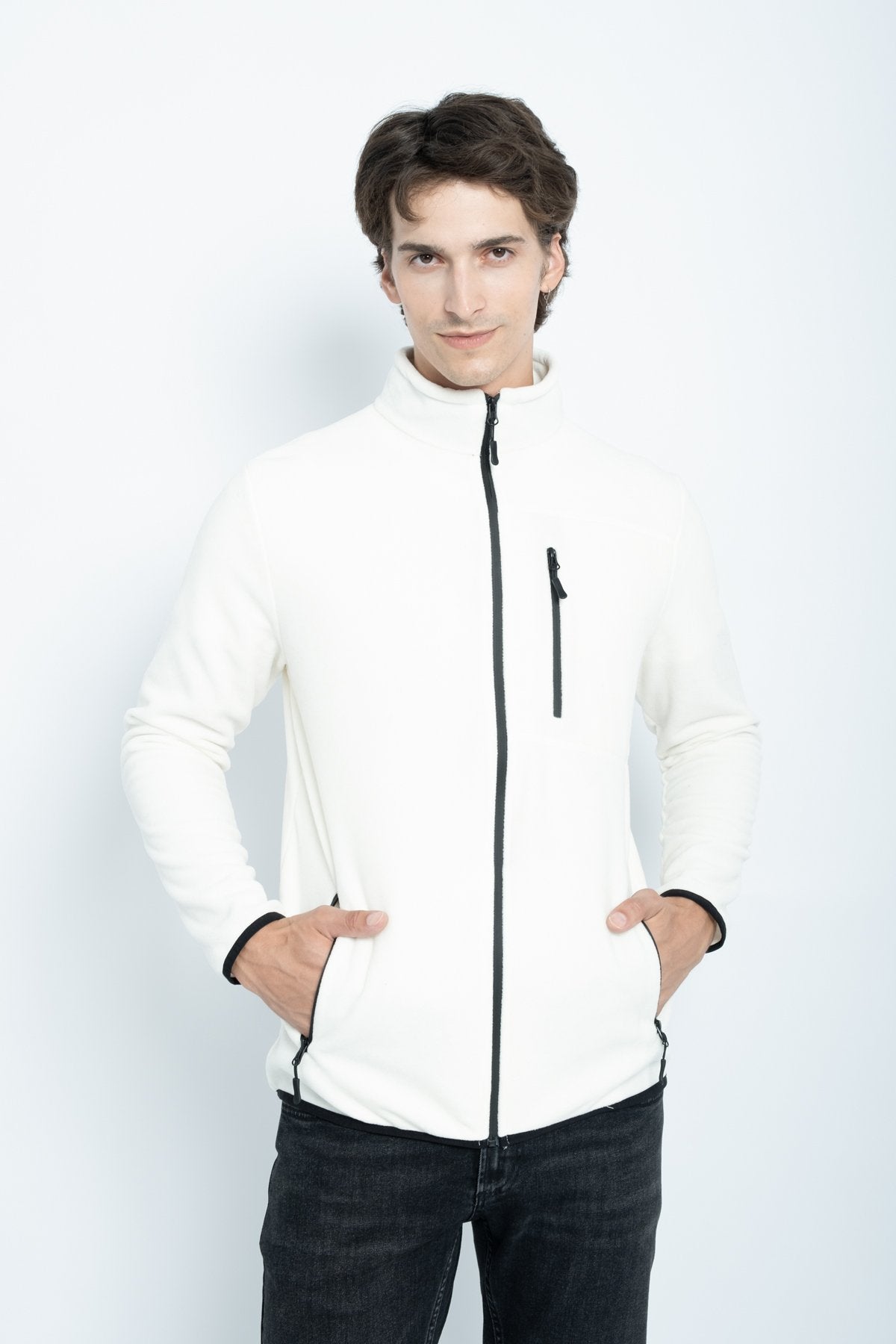 9501 JS DİK YAKA POLAR HIRKA -R - Color: EKRU