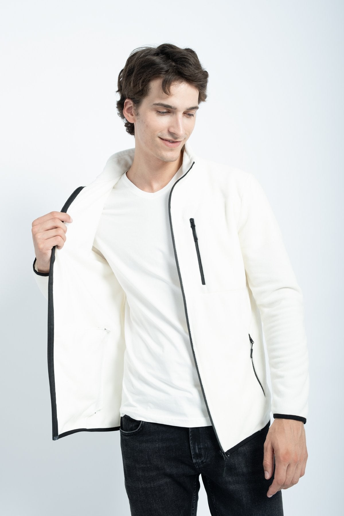 9501 JS DİK YAKA POLAR HIRKA -R - Color: EKRU