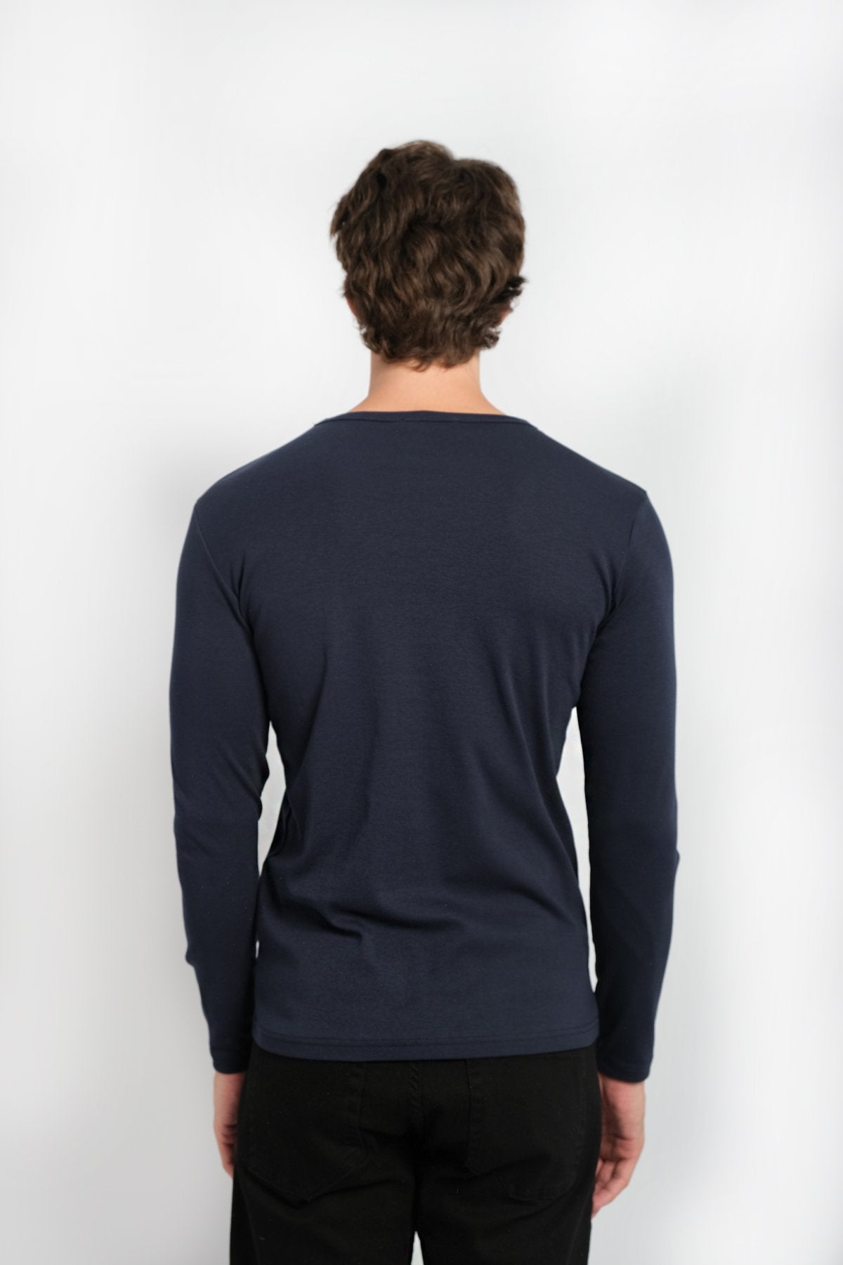 9529 JS 0 YAKA BASİC RİBANA SWEAT -R - Color: INDIGO