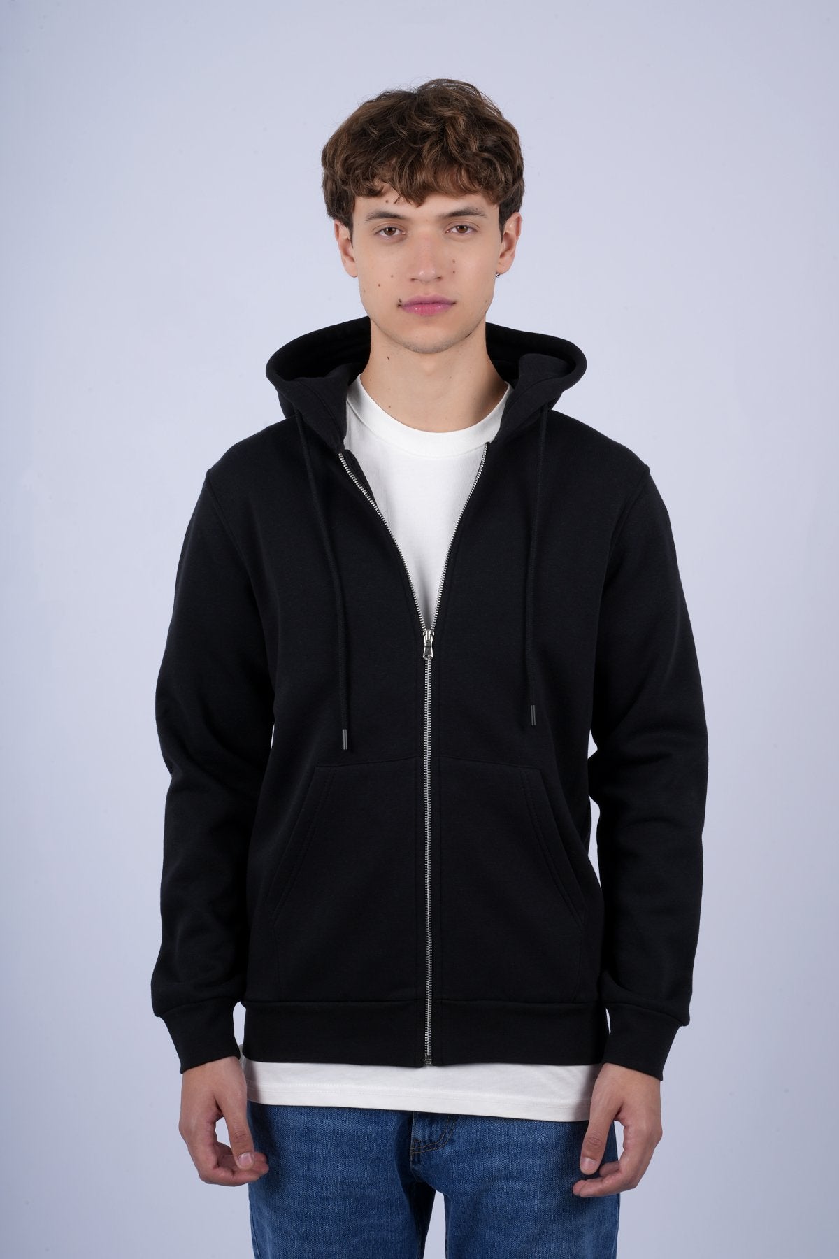 9508 JS KAPŞONLU HIRKA 3 İPLİK BASİC -R - Color: SİYAH