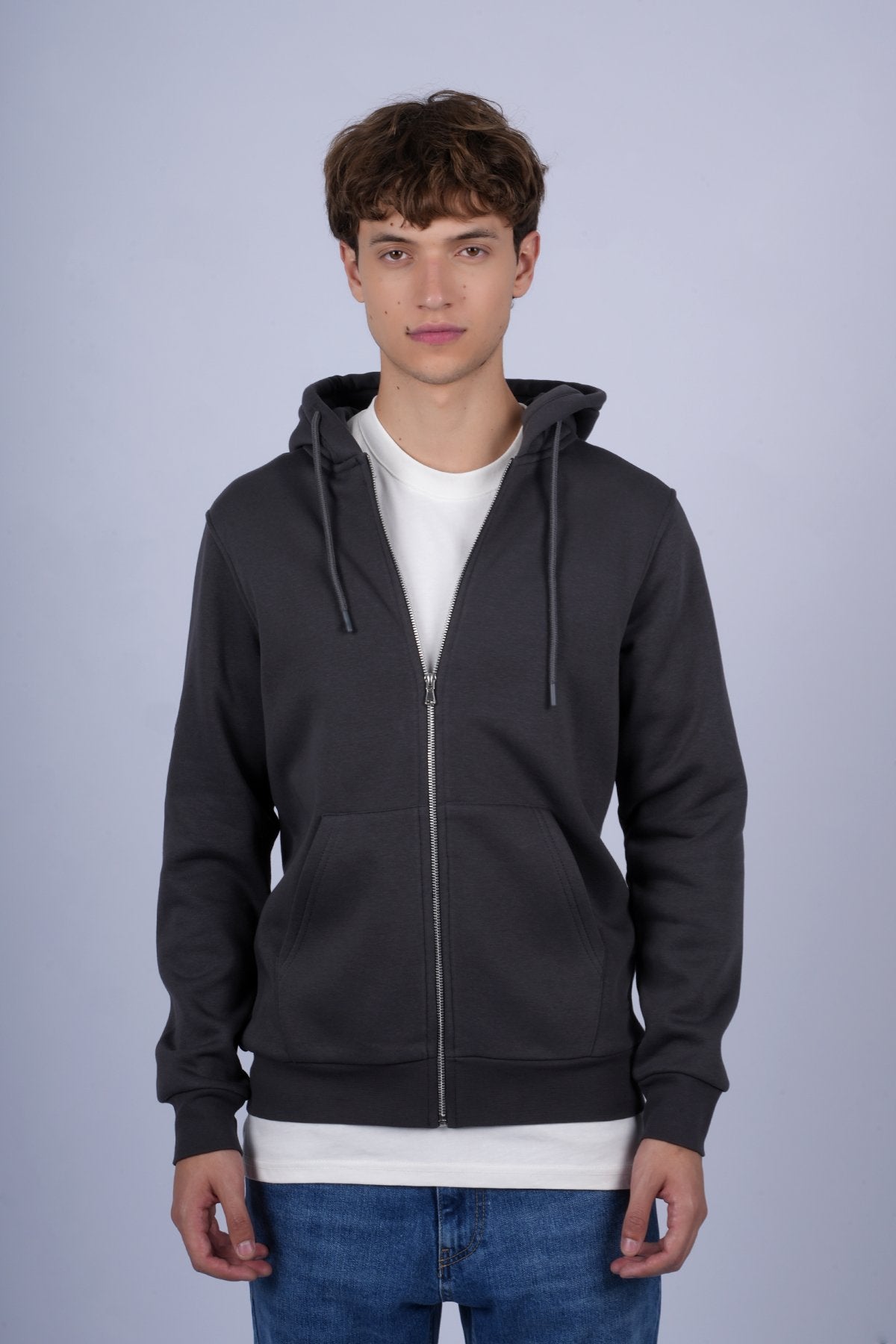 9508 JS KAPŞONLU HIRKA 3 İPLİK BASİC -WS - Color: ANTRASİT