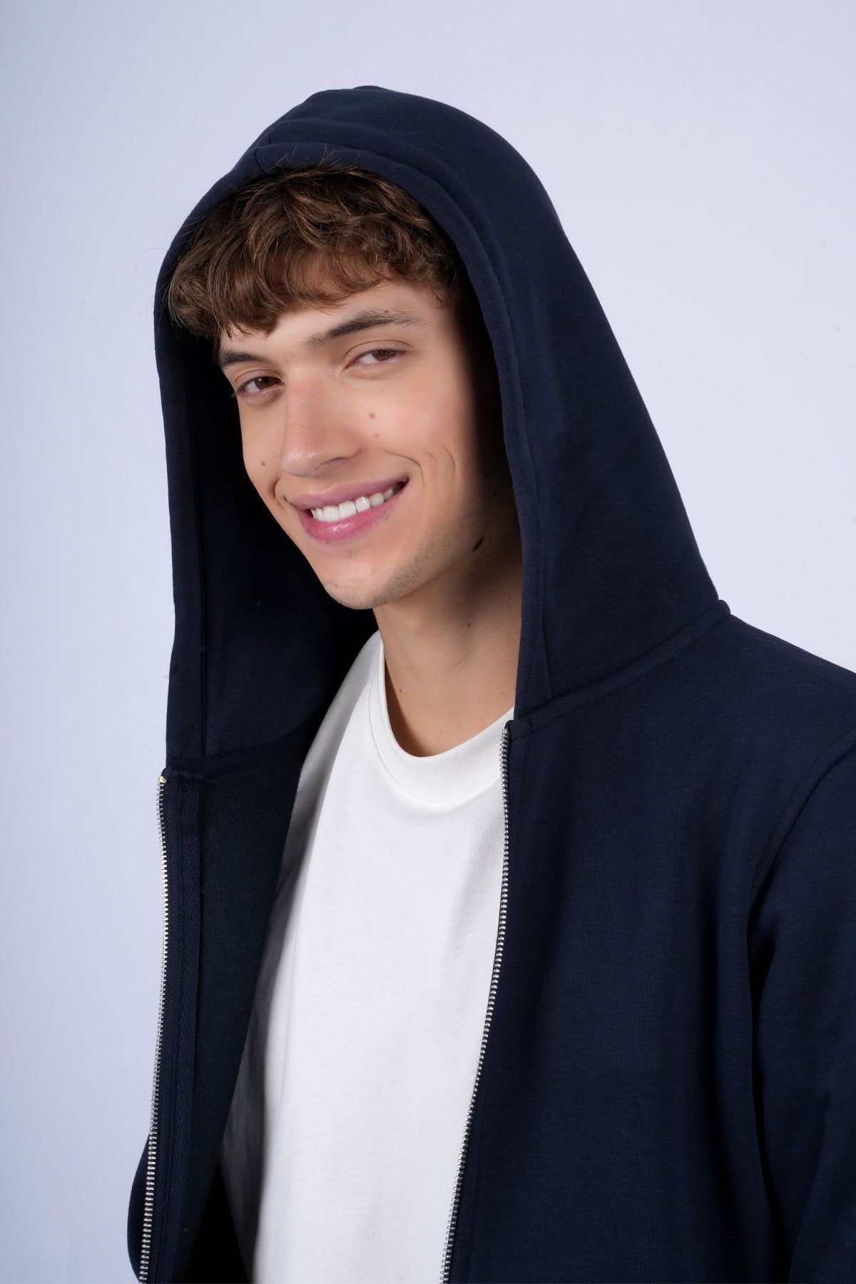 9508 JS KAPŞONLU HIRKA 3 İPLİK BASİC -WS - Color: LACİVERT