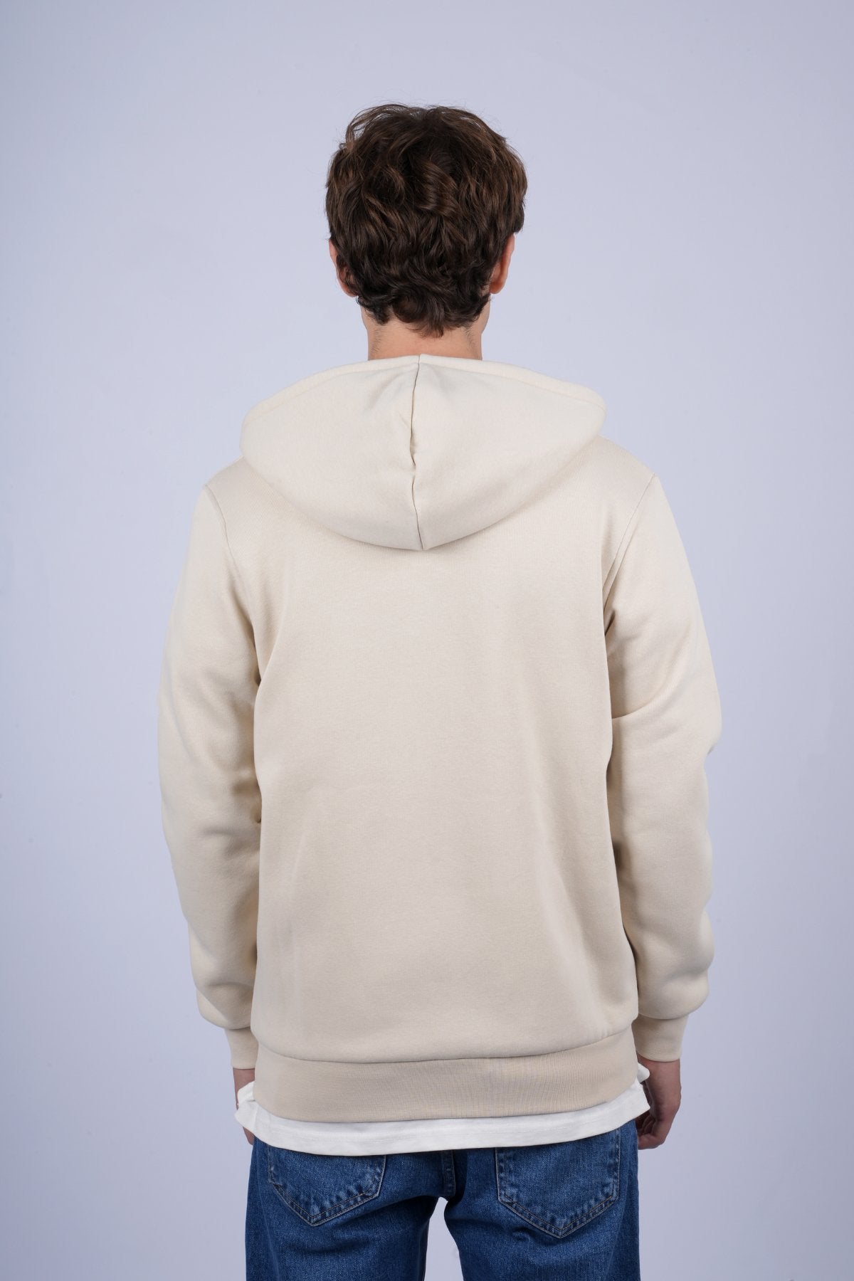9508 JS KAPŞONLU HIRKA 3 İPLİK BASİC -R - Color: KREM
