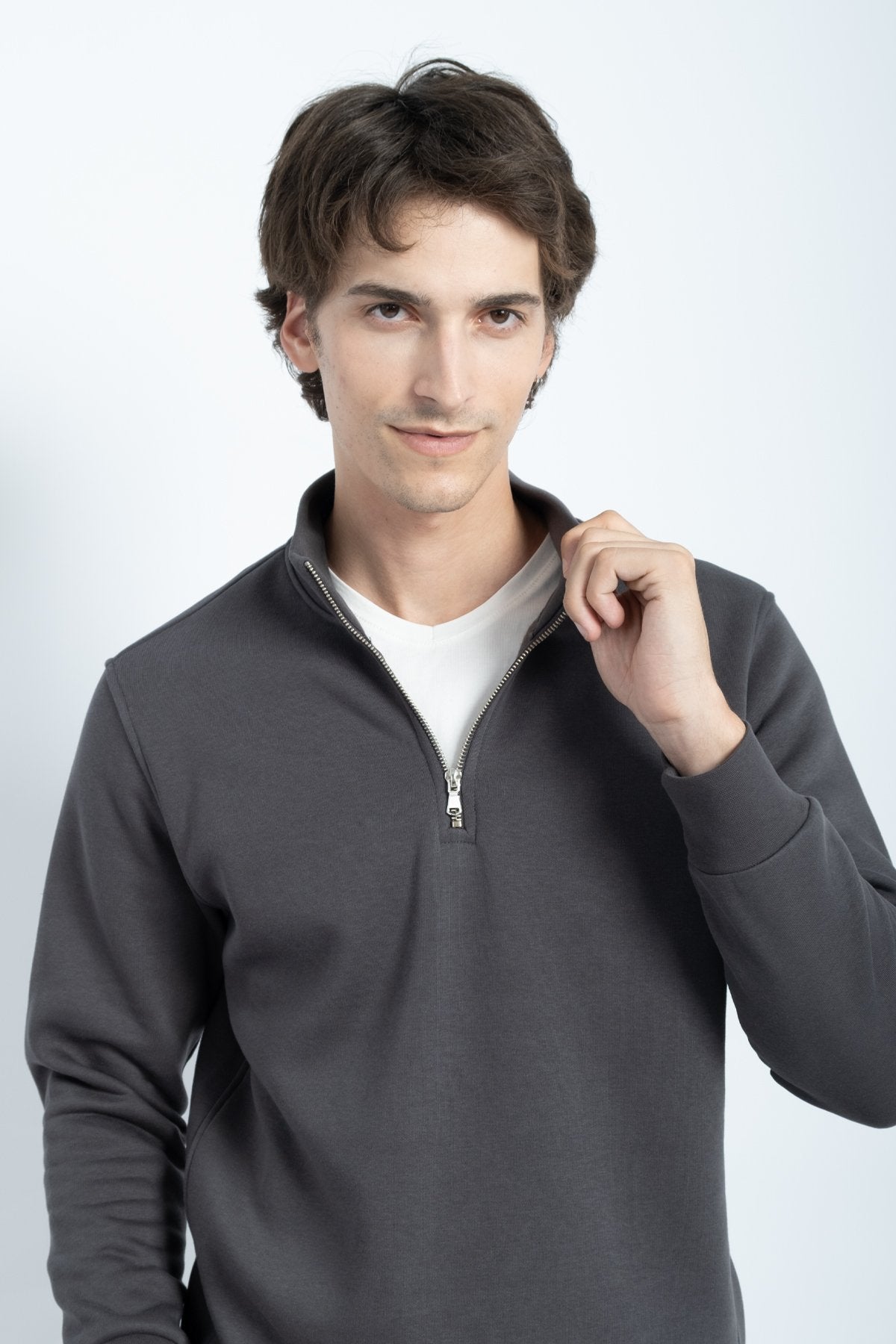 9509 JS DİK YAKA  3 İPLİK METAL FERMUAR -R - Color: ANTRASİT