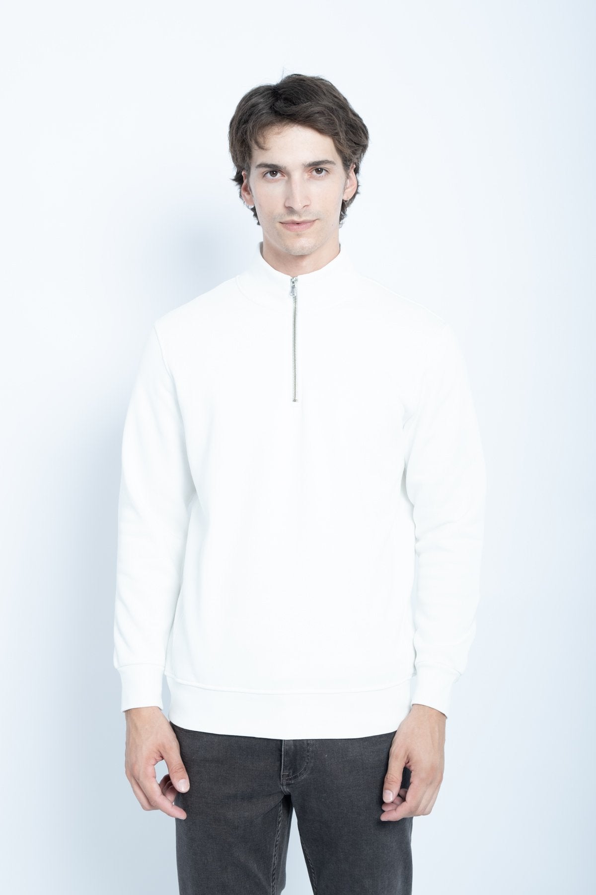 9509 JS DİK YAKA  3 İPLİK METAL FERMUAR -R - Color: EKRU